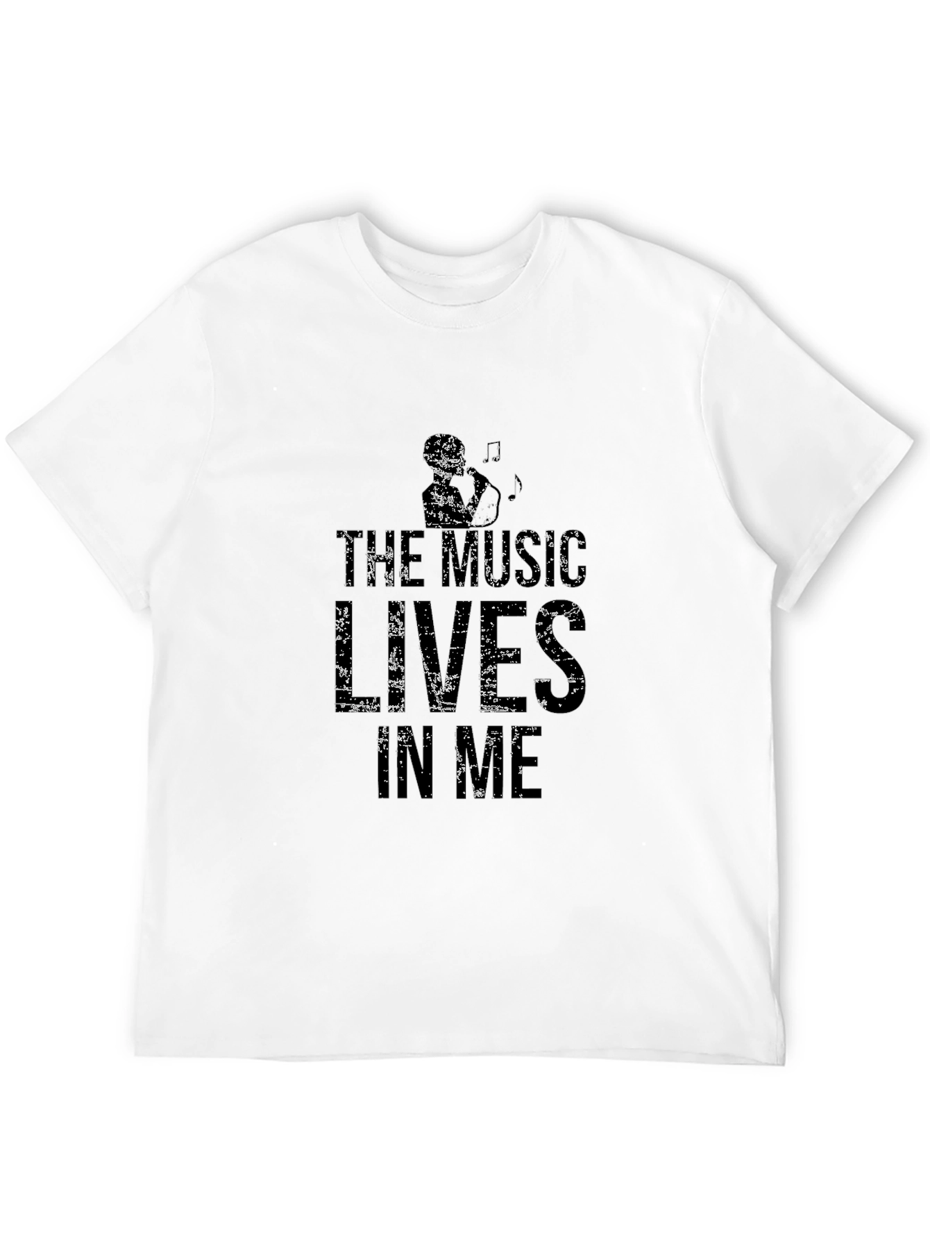 Black The Music Lives In Me Black T-Shirt view 12