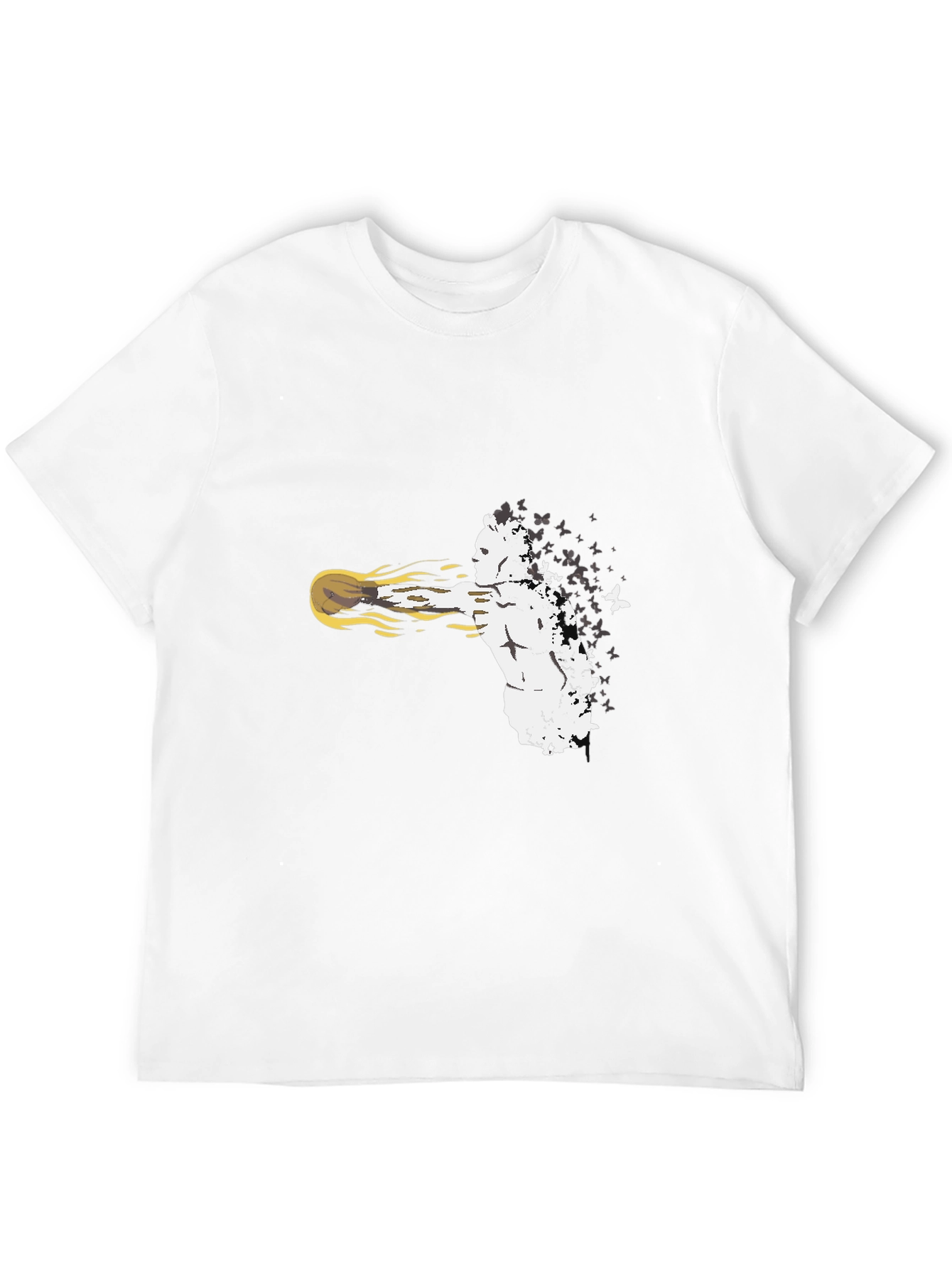 Black Abstract Fighter Black T-Shirt view 12