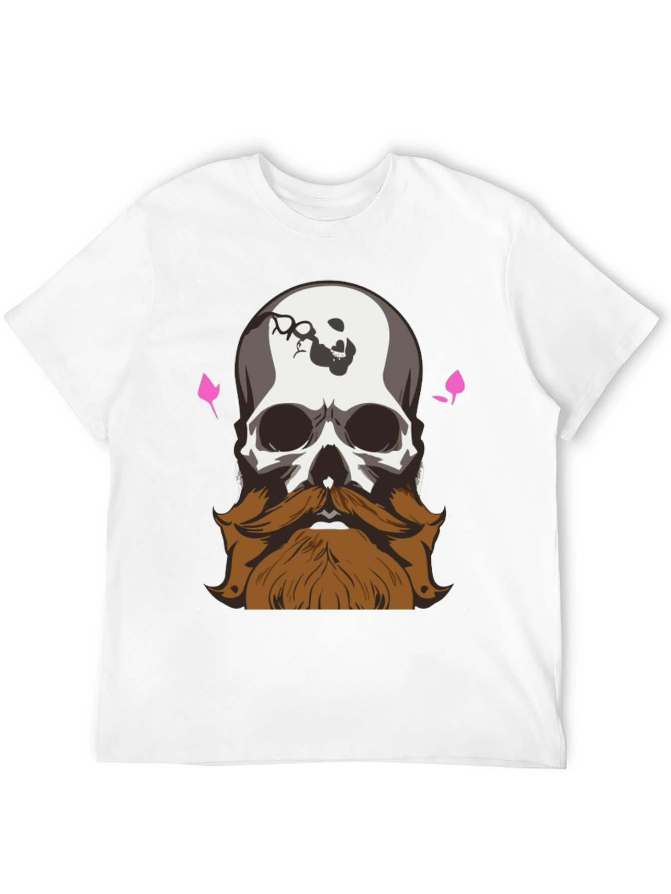 Black Skull and Beard Graphic Print T-Shirt view 12