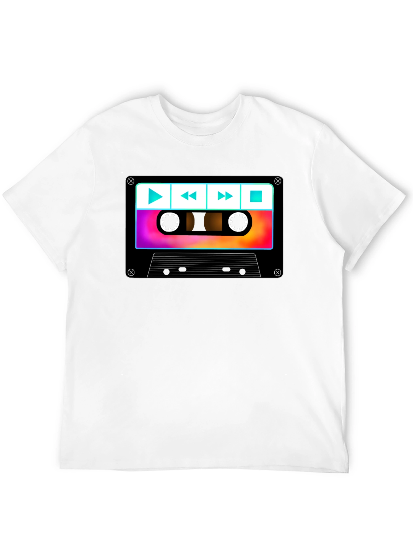 Black Retro Cassette Tape Graphic T-Shirt view 12