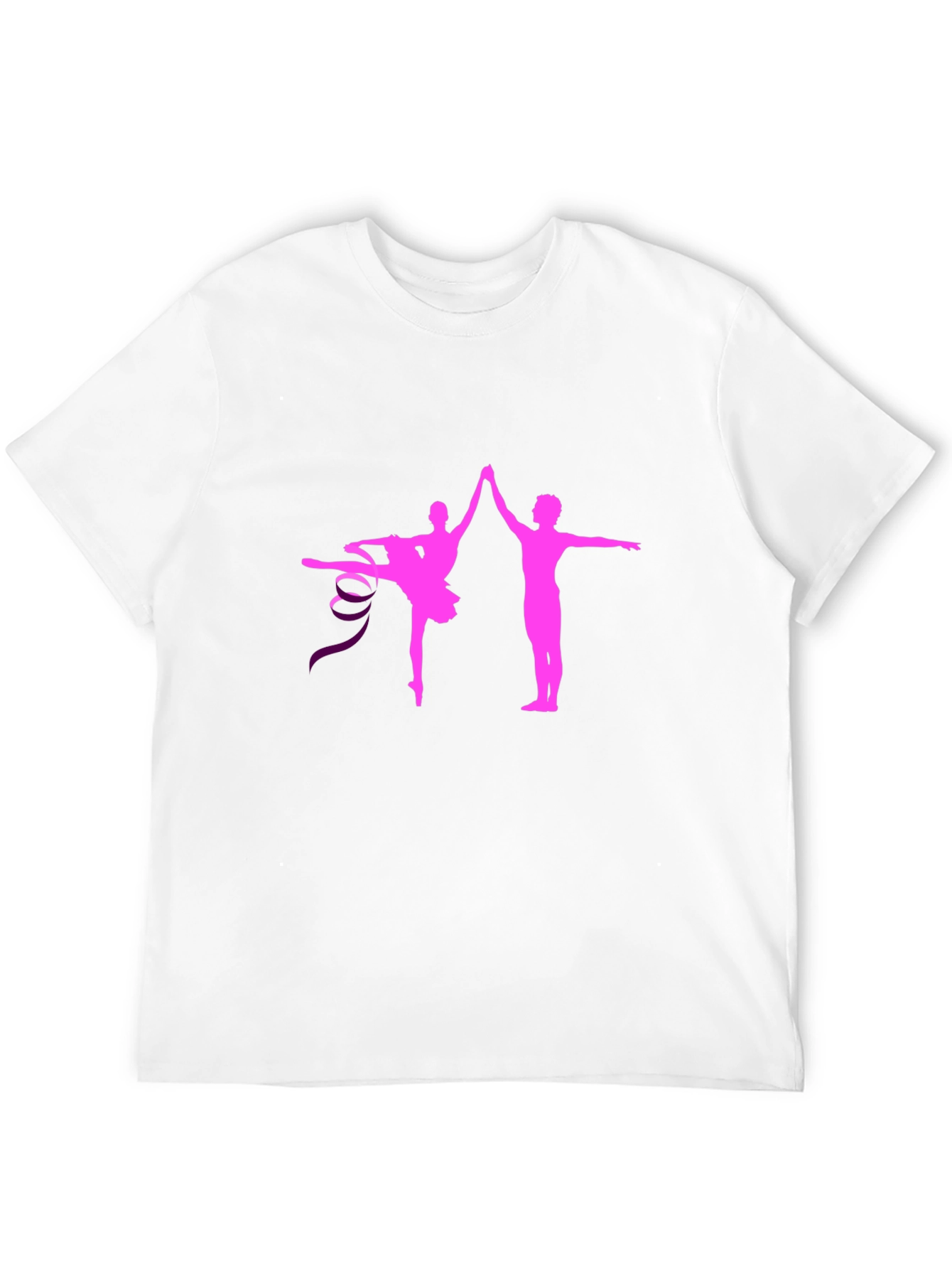 Black Ballet Dance Graphic Tee - Pink Silhouette view 12