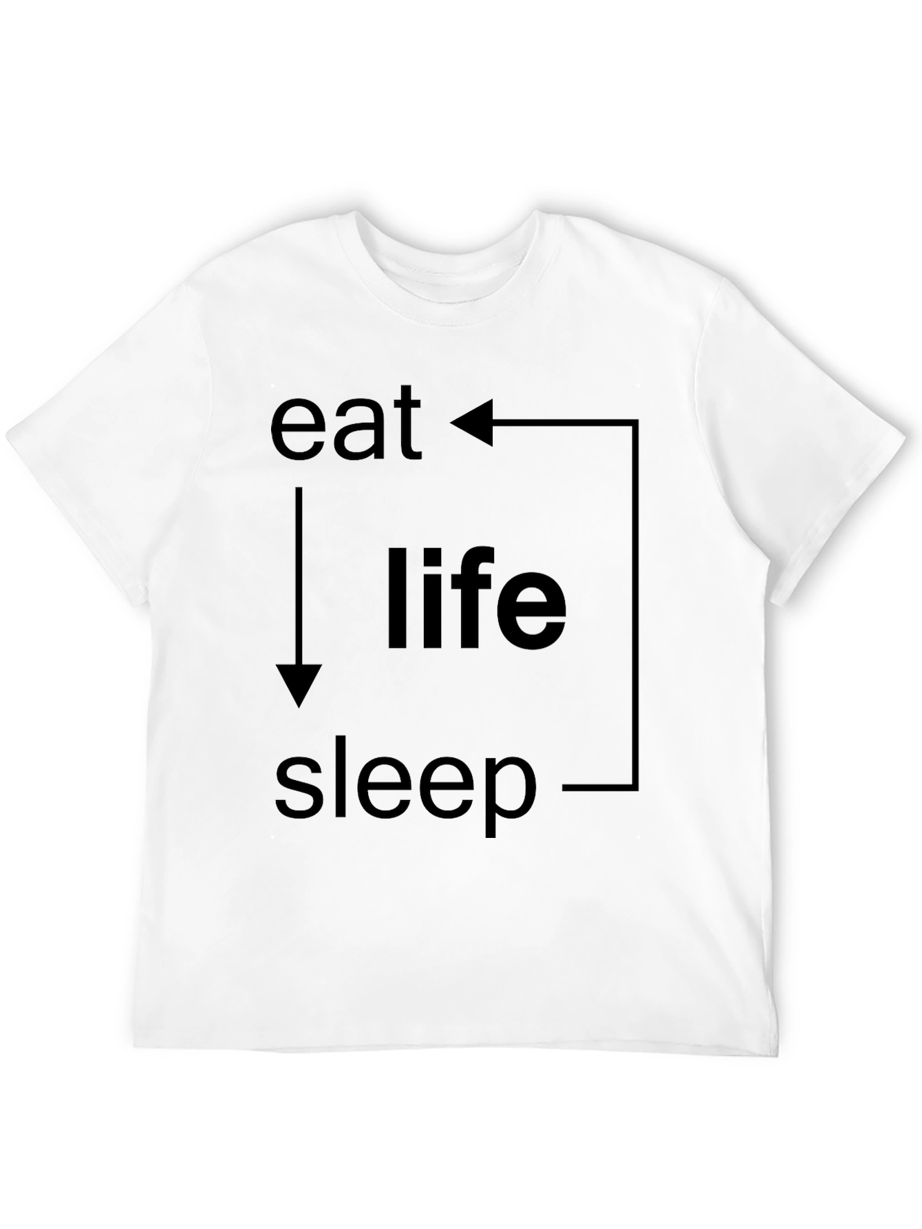 Black Eat Life Sleep Cycle Graphic T-Shirt view 12