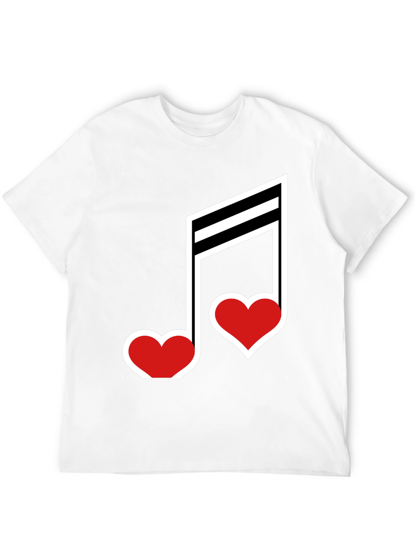 Black Musical Heart Note Graphic Tee - Black Cotton T-Shirt view 12