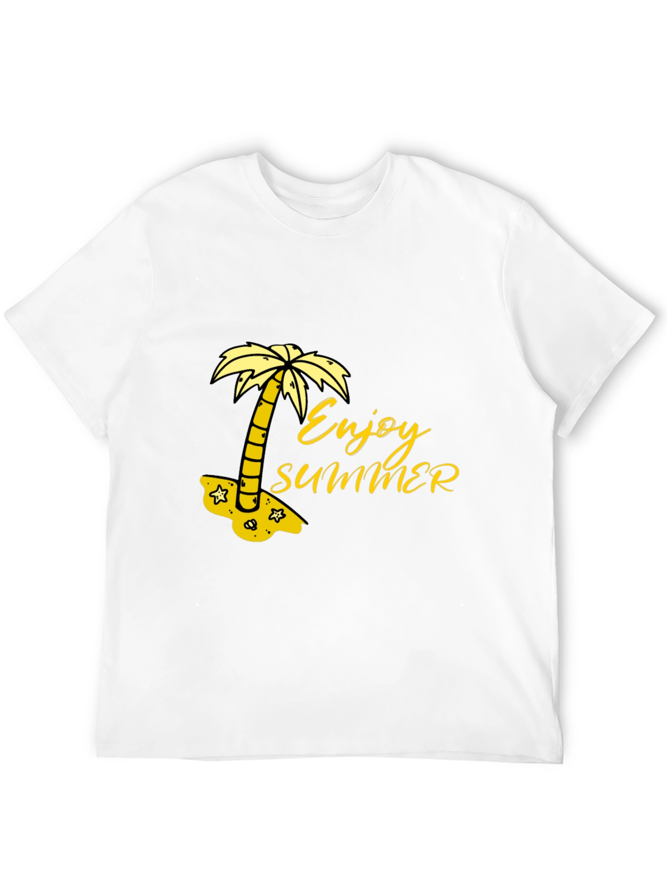 Black Enjoy Summer Black T-Shirt - Palm Tree Graphic Tee view 12