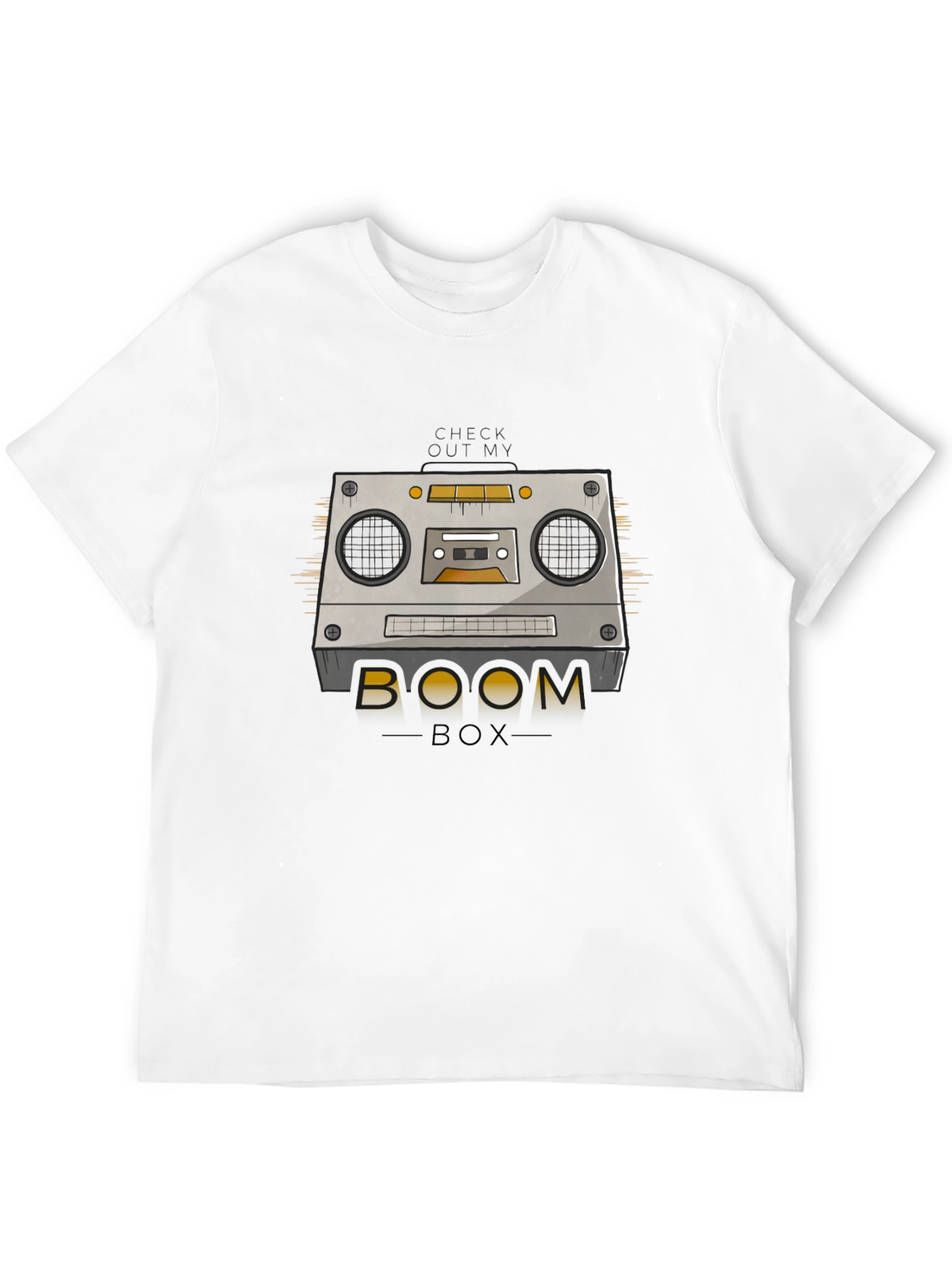Black Retro Boombox Graphic T-Shirt - Vintage Music Style view 12