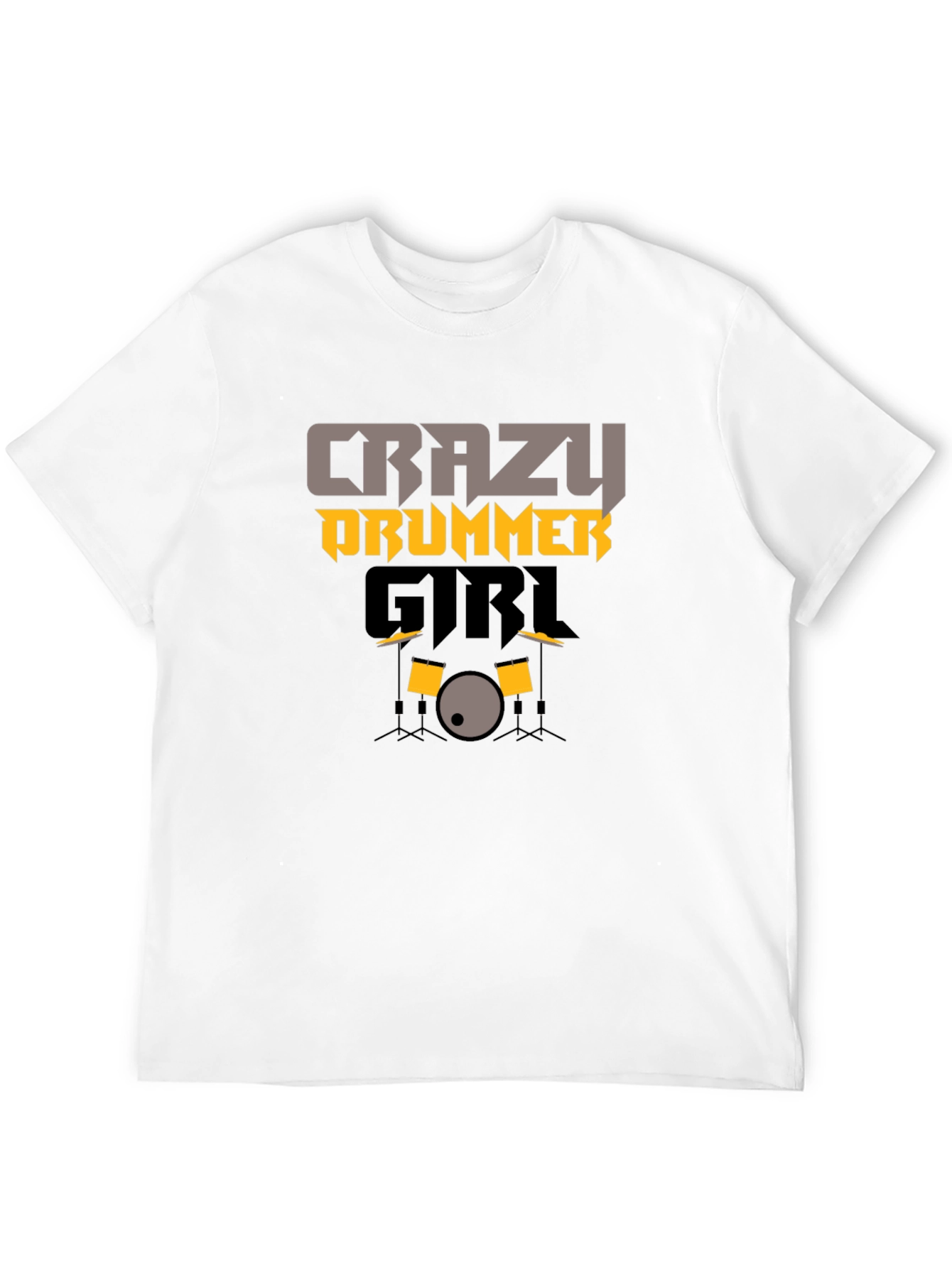 Black Crazy Drummer Girl Graphic Tee view 12