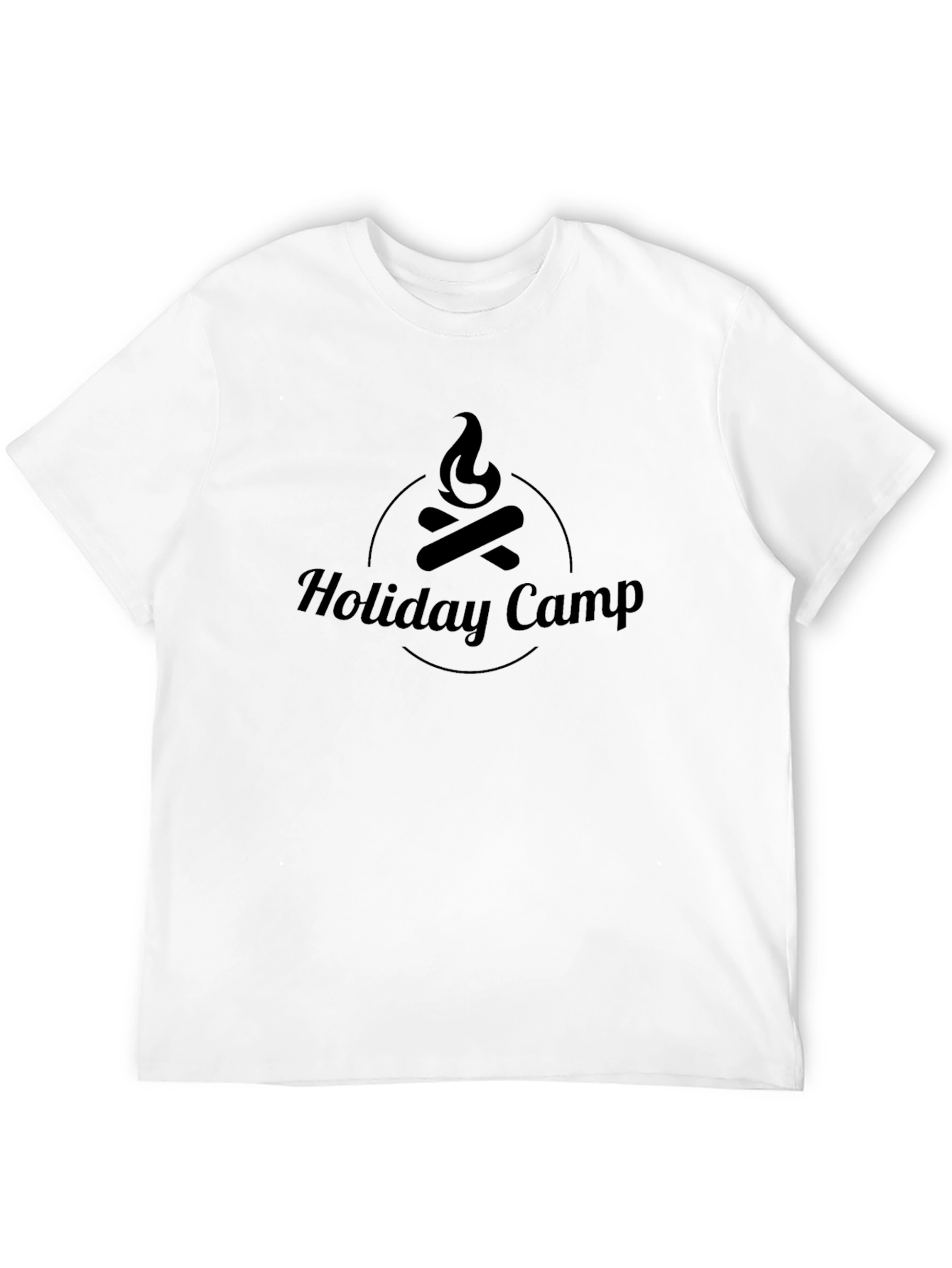 Black Holiday Camp T-Shirt - Black Campfire Design view 12
