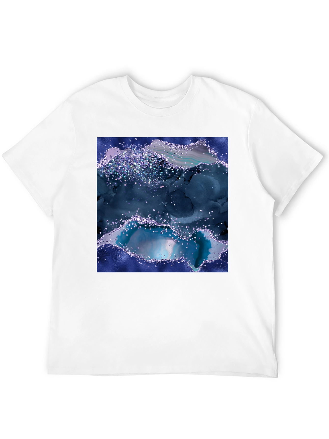 Black Celestial Glitter Graphic Tee - Black Cotton Blend view 12