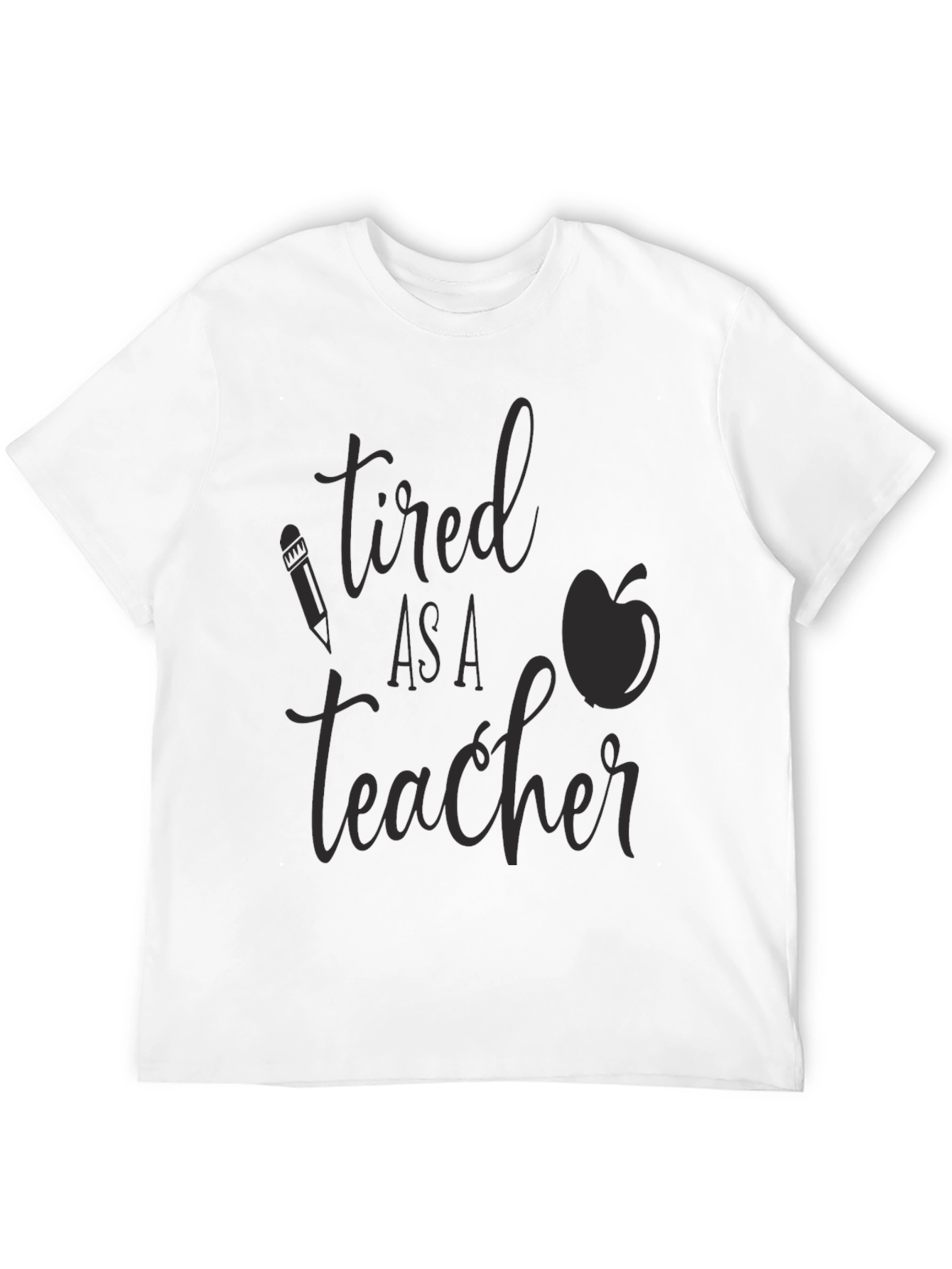 Black Tired As a Teacher Graphic Tee view 12