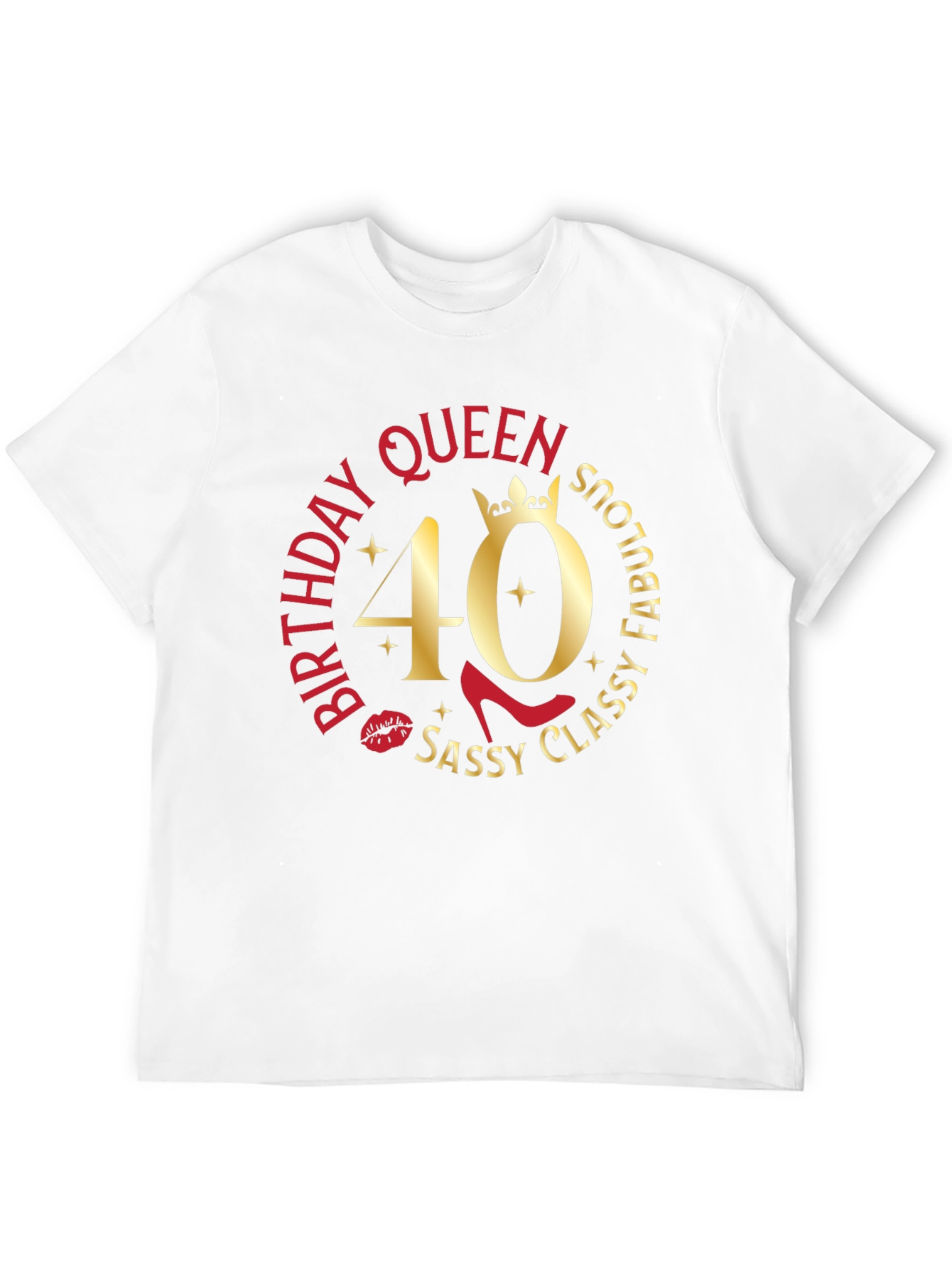 Black Birthday Queen 40th Sassy Classy Fabulous T-Shirt view 12