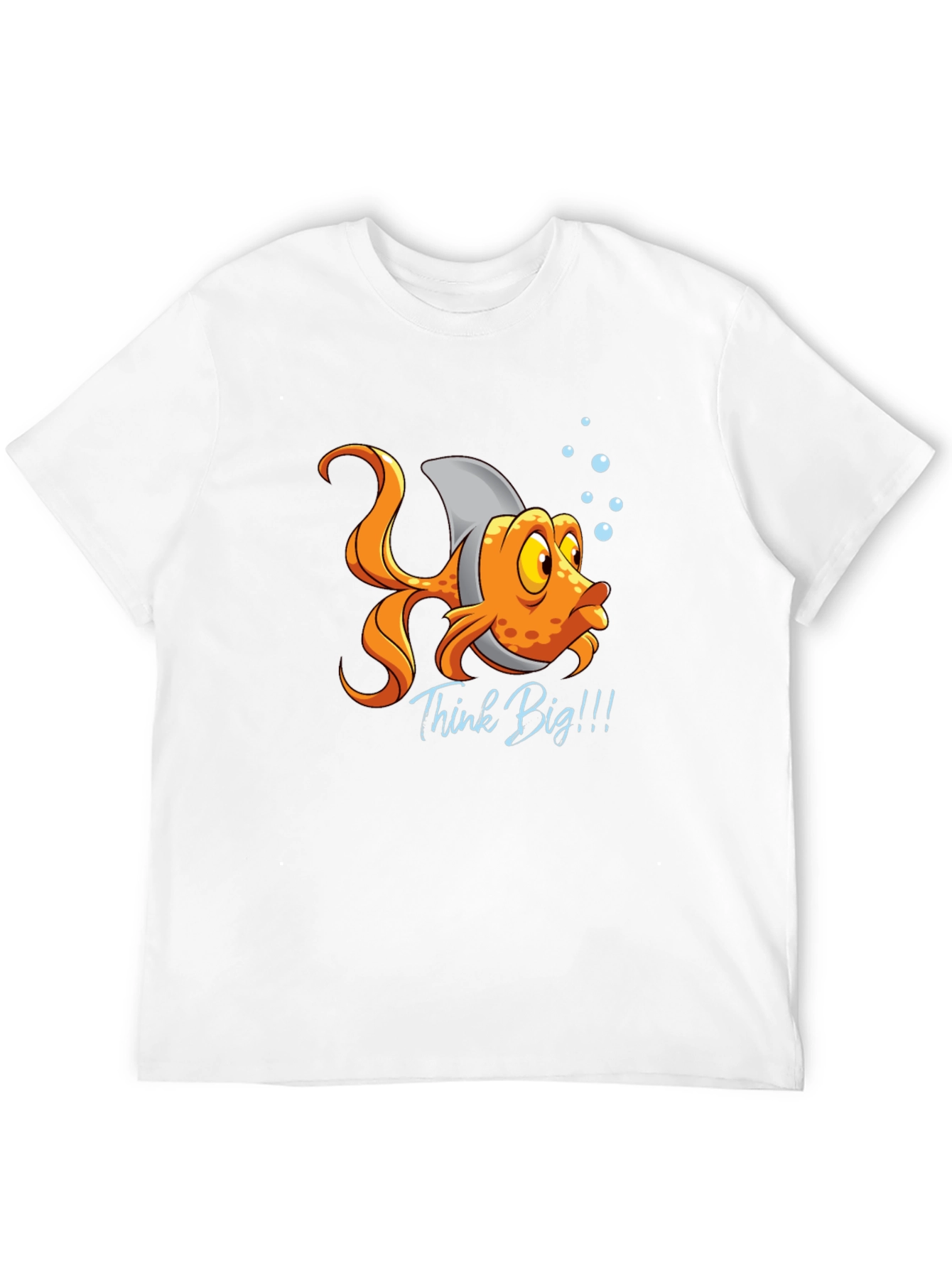 Black Think Big! Fish with Shark Fin T-Shirt view 12