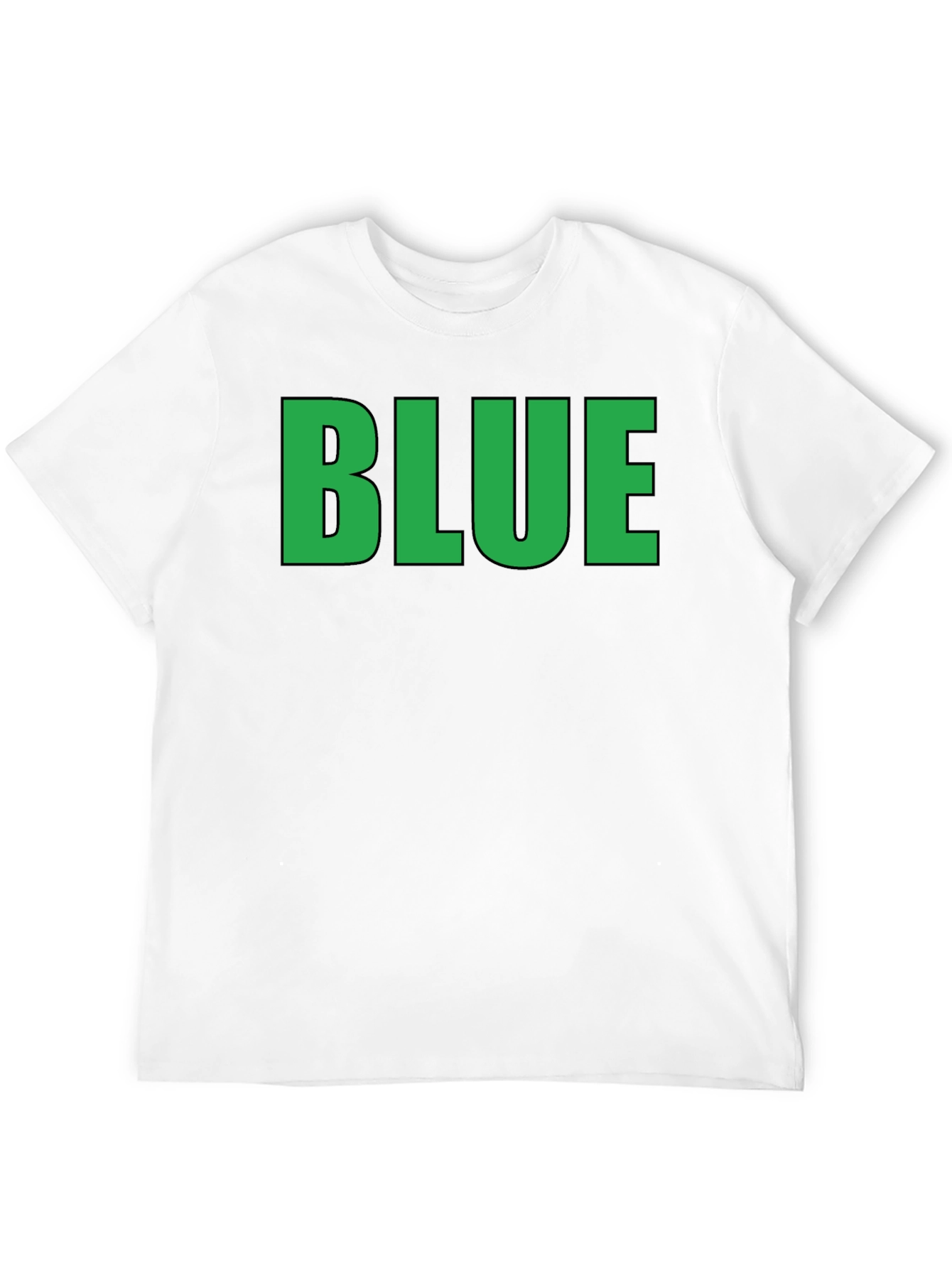 Black Funny Graphic Tee - BLUE (Green Text) - Adult T-Shirt view 12