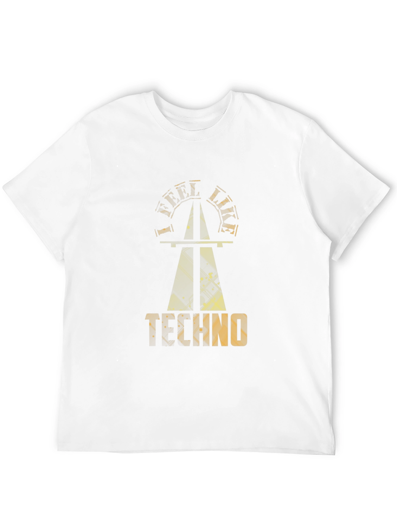 Black Golden Techno Graphic Black T-Shirt view 12