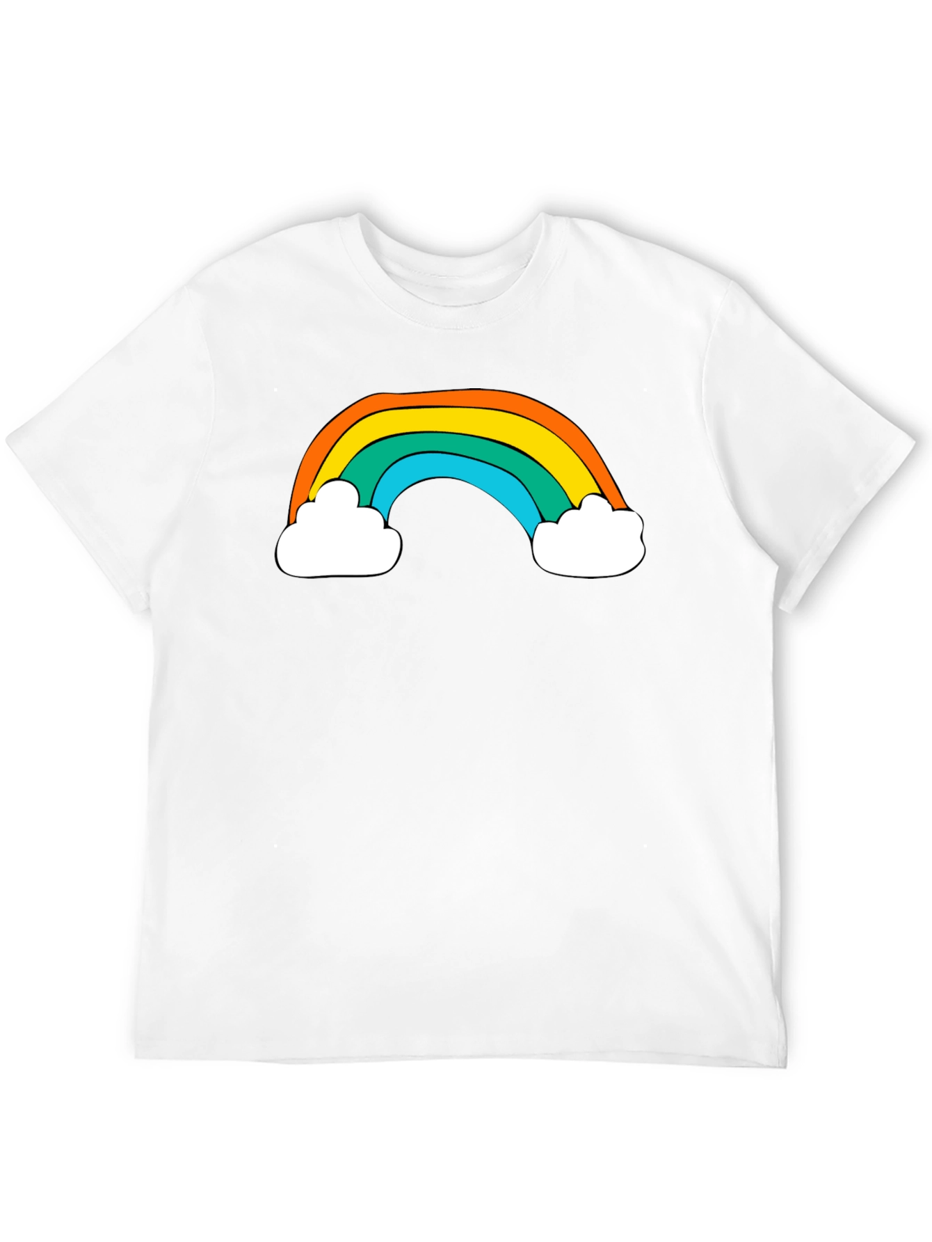Black Retro Rainbow Graphic Black T-Shirt view 12