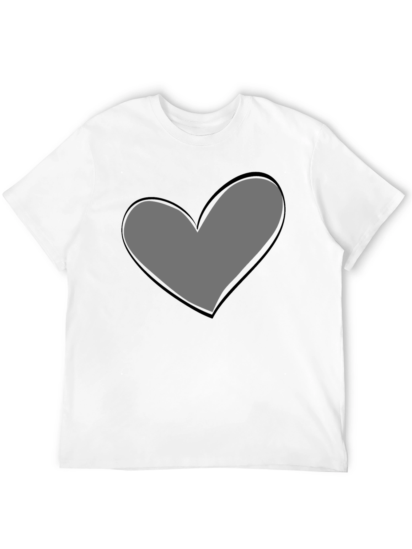 Heart Graphic Print Black T-Shirt - 12