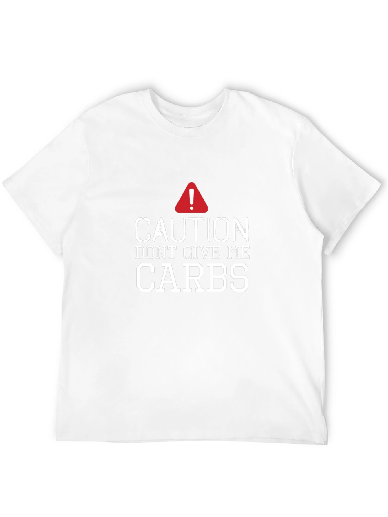 Black Caution: Don't Give Me Carbs Graphic T-Shirt view 12