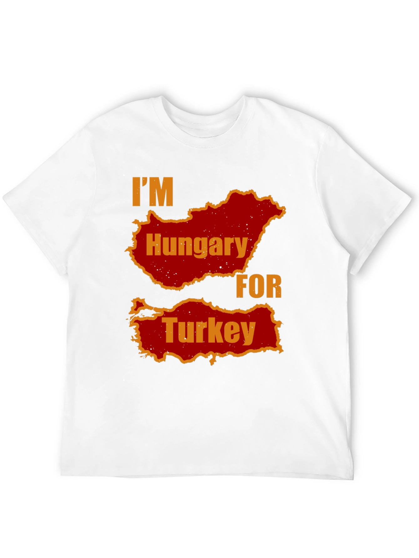 Black I'm Hungary For Turkey Men's Black T-Shirt view 12