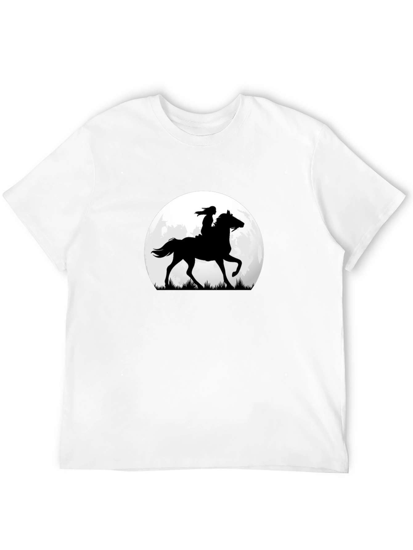 Black Horse & Rider Silhouette Moon Graphic Tee view 12