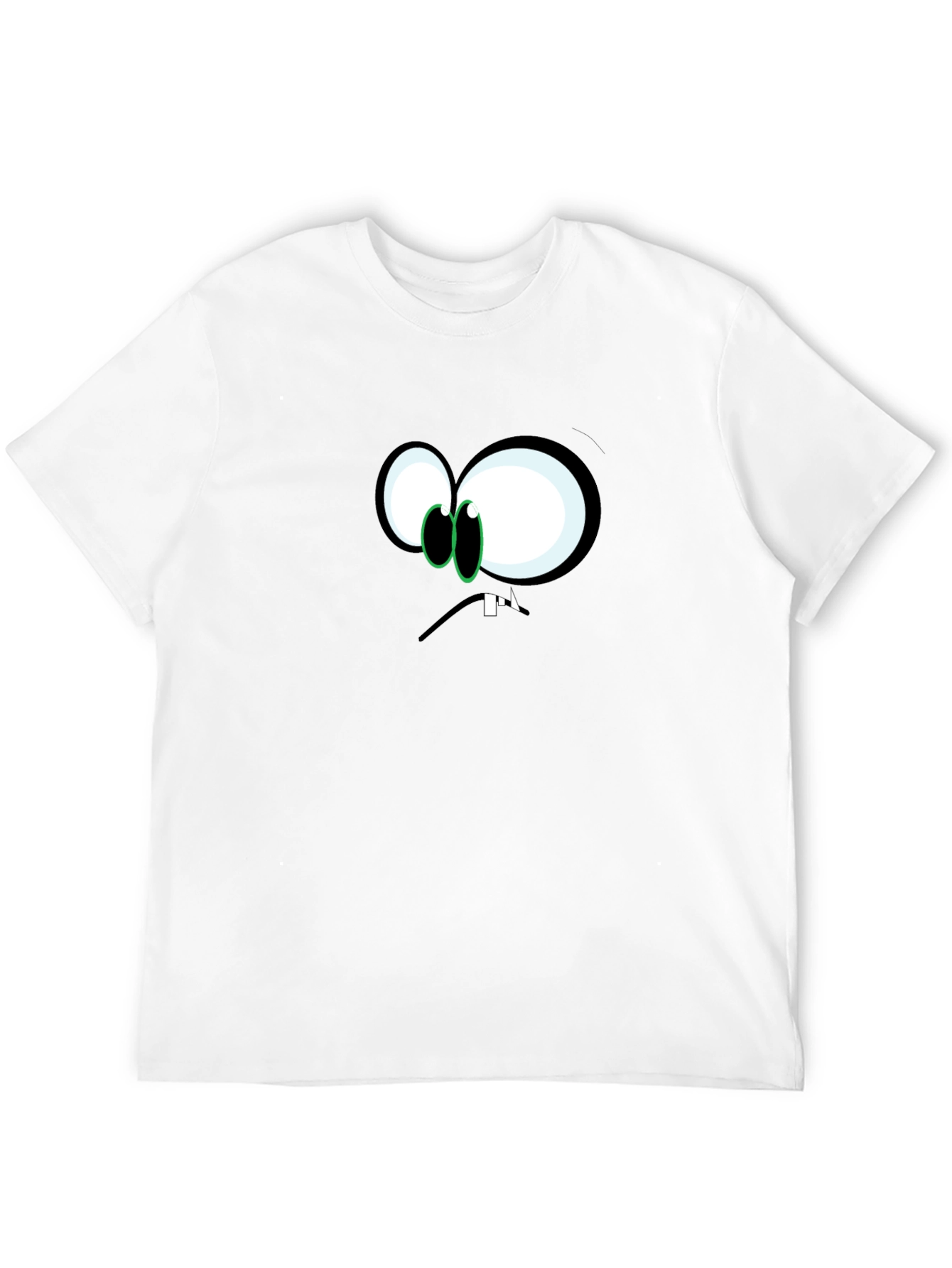 Black Funny Cartoon Face Graphic Black T-Shirt view 12