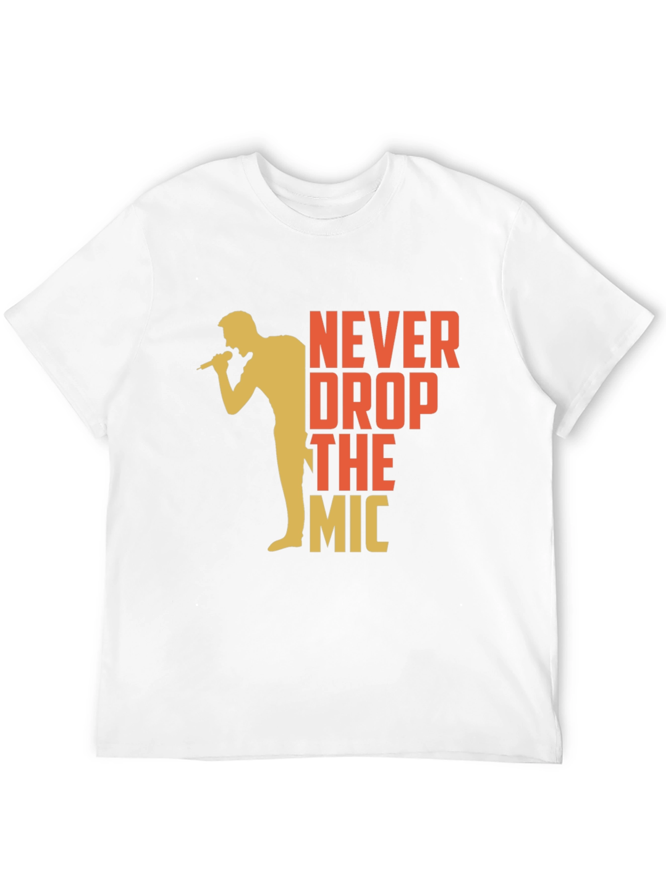 Black Never Drop The Mic Graphic Tee - Black Cotton T-Shirt view 12