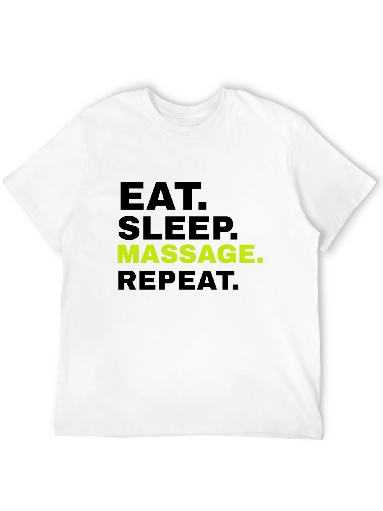 Black Eat Sleep Massage Repeat T-Shirt - Black Cotton Tee view 12