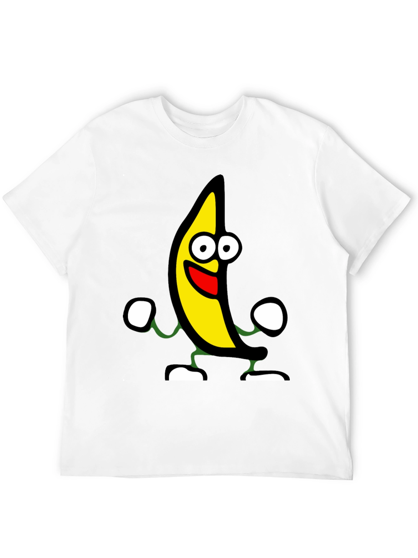 Black Funny Banana Cartoon Graphic Black T-Shirt view 12