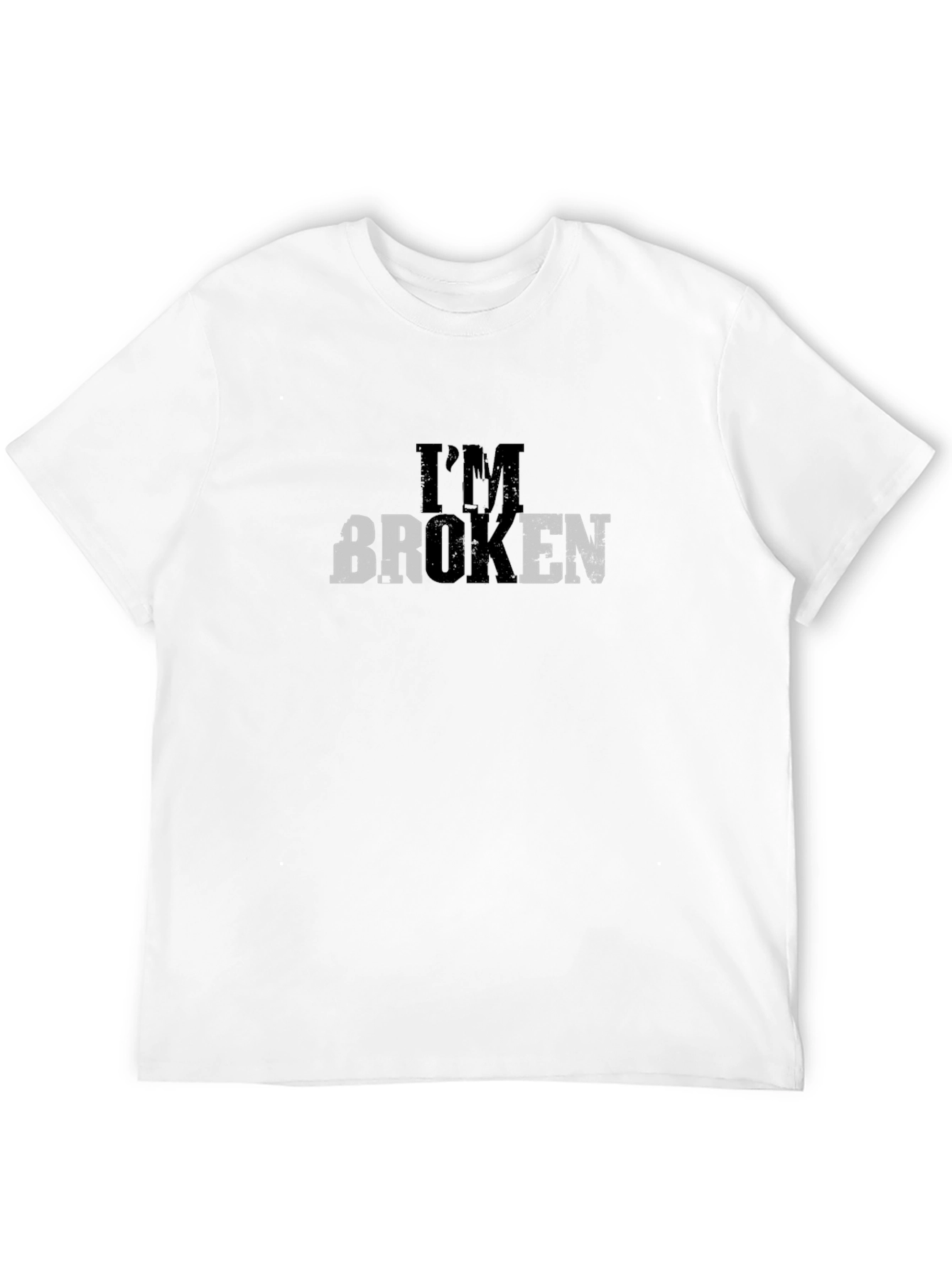 Black I'm Broken Graphic Tee - Men's Short Sleeve Crew Neck view 12