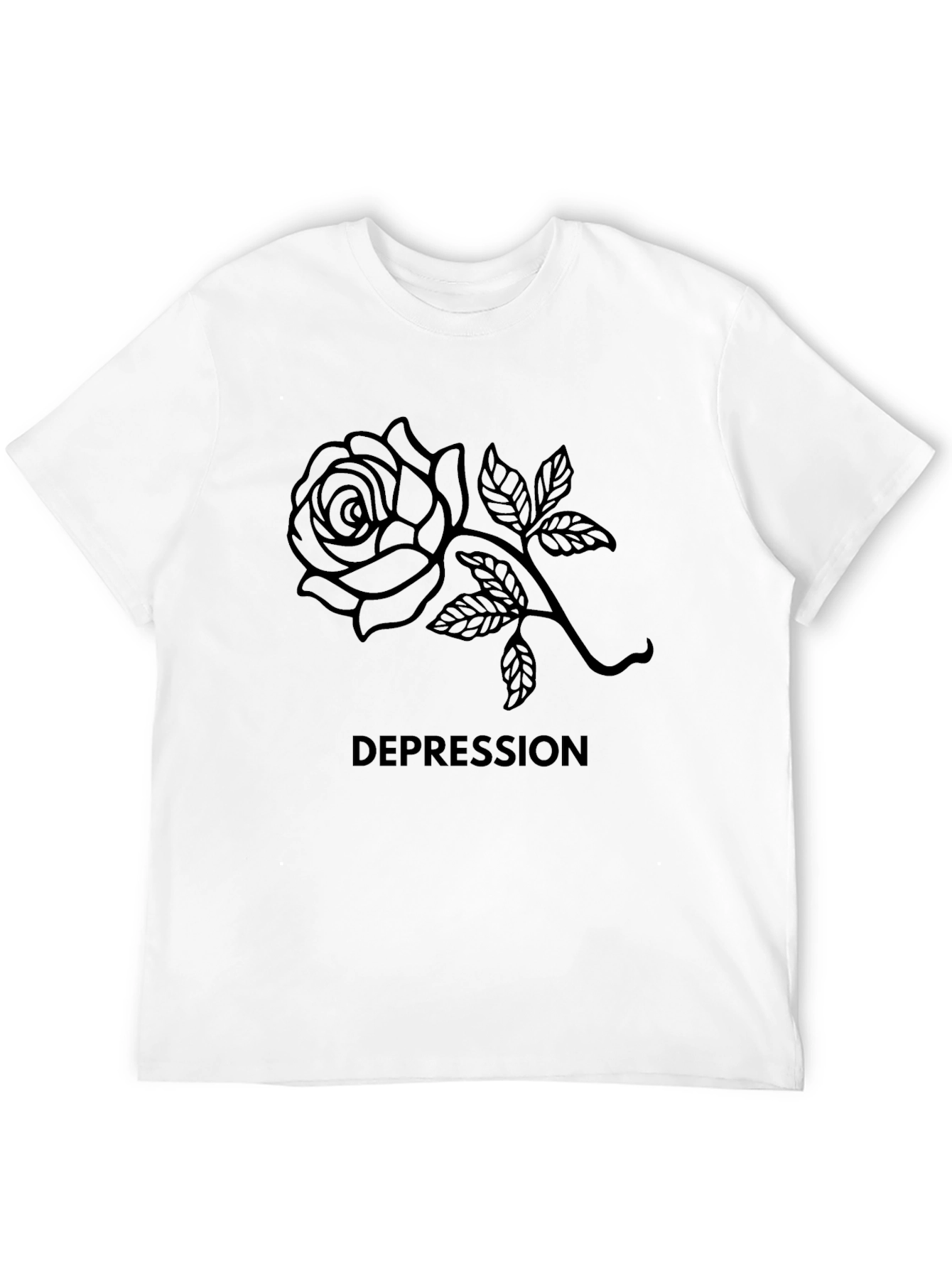 Black Rose Depression T-Shirt - Men's Black Graphic Tee view 12