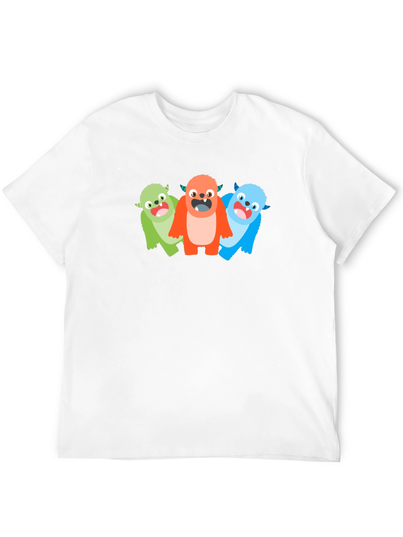 Black Monster Trio Graphic Tee - Fun Cartoon T-Shirt view 12