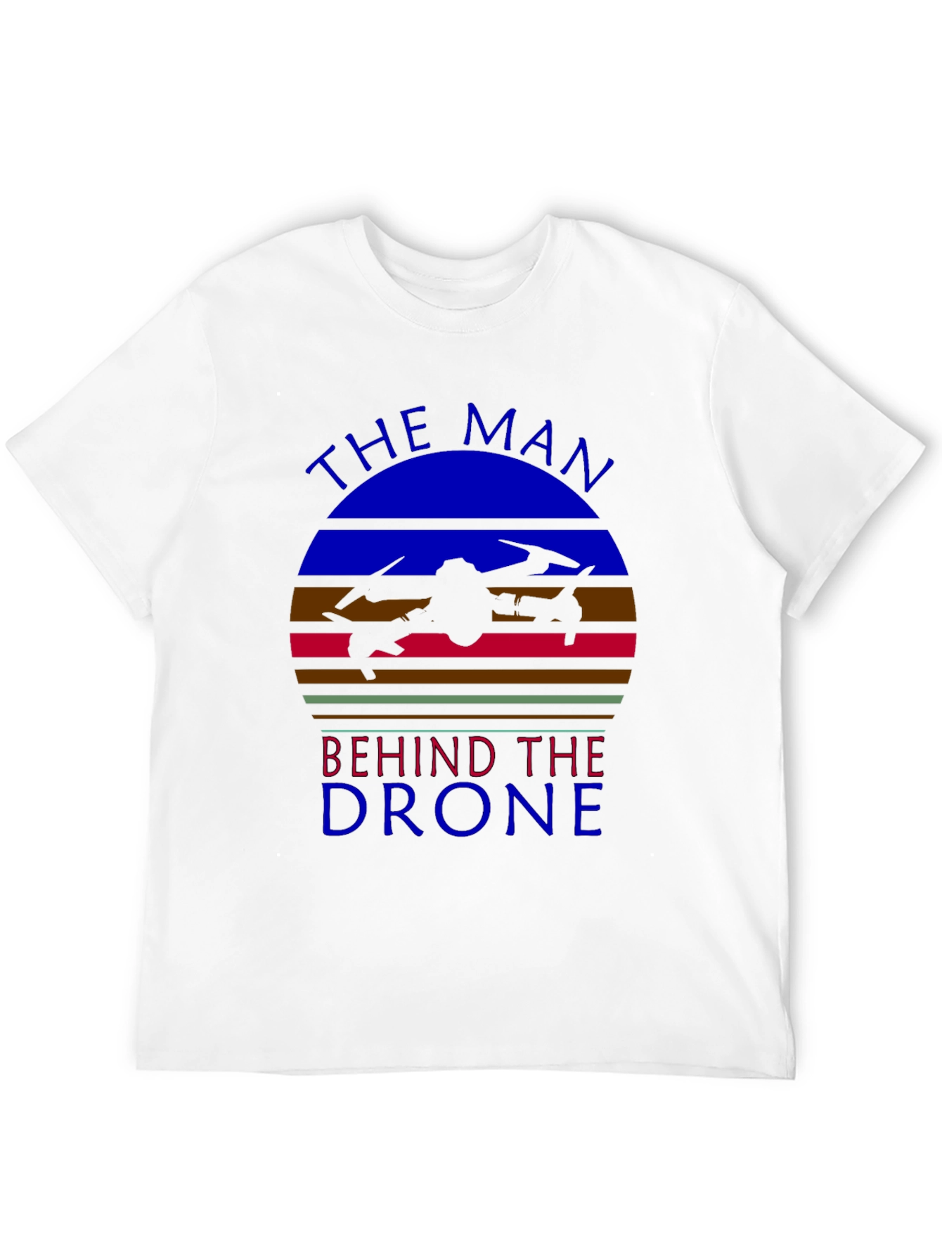 Black The Man Behind the Drone Graphic T-Shirt view 12