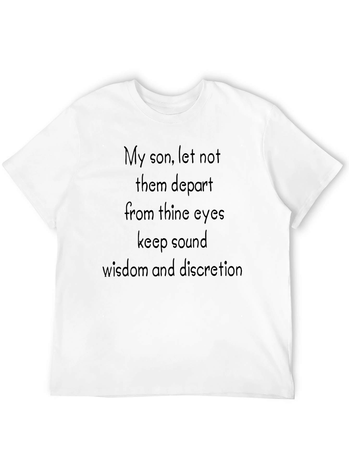 Black Inspirational Wisdom Tee - 'My Son, Let Not Them Depart' view 12