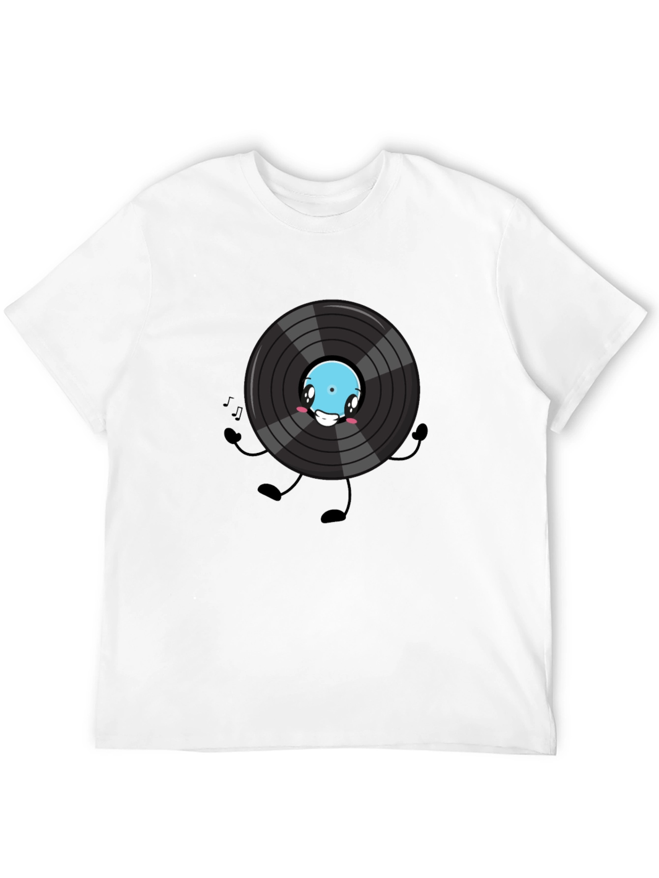 Black Cartoon Vinyl Record Graphic Tee view 12