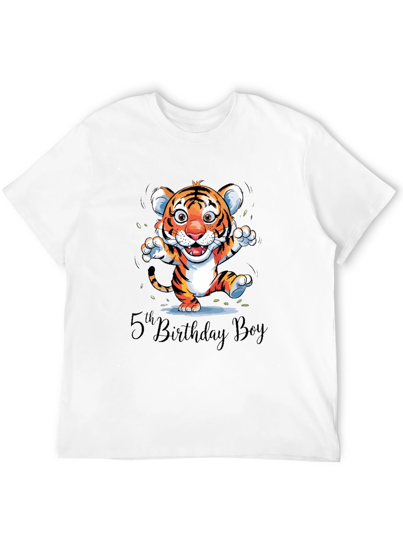 Black 5th Birthday Boy Tiger Cub T-Shirt view 12