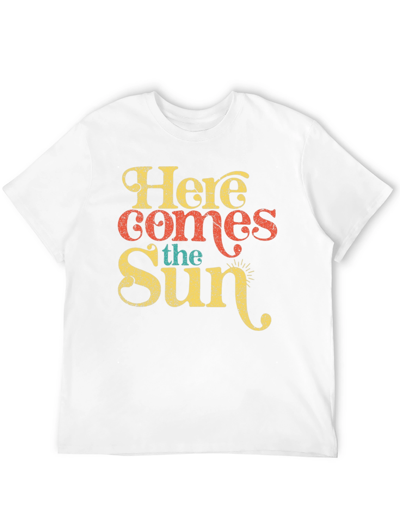 Black Here Comes The Sun Retro T-Shirt view 12