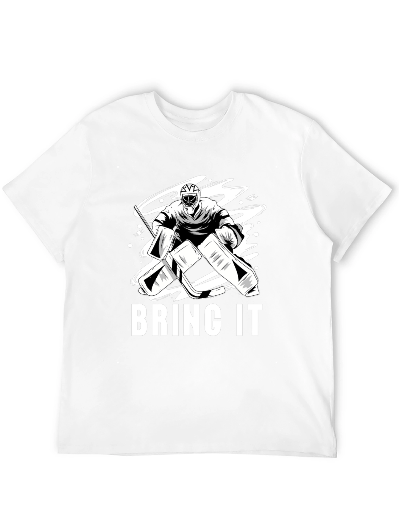Black Hockey Goalie T-Shirt - Bring It Design view 12