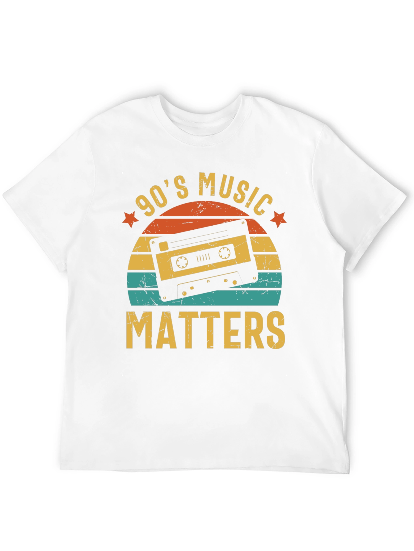 Black 90's Music Matters Retro Cassette Tape T-Shirt view 12