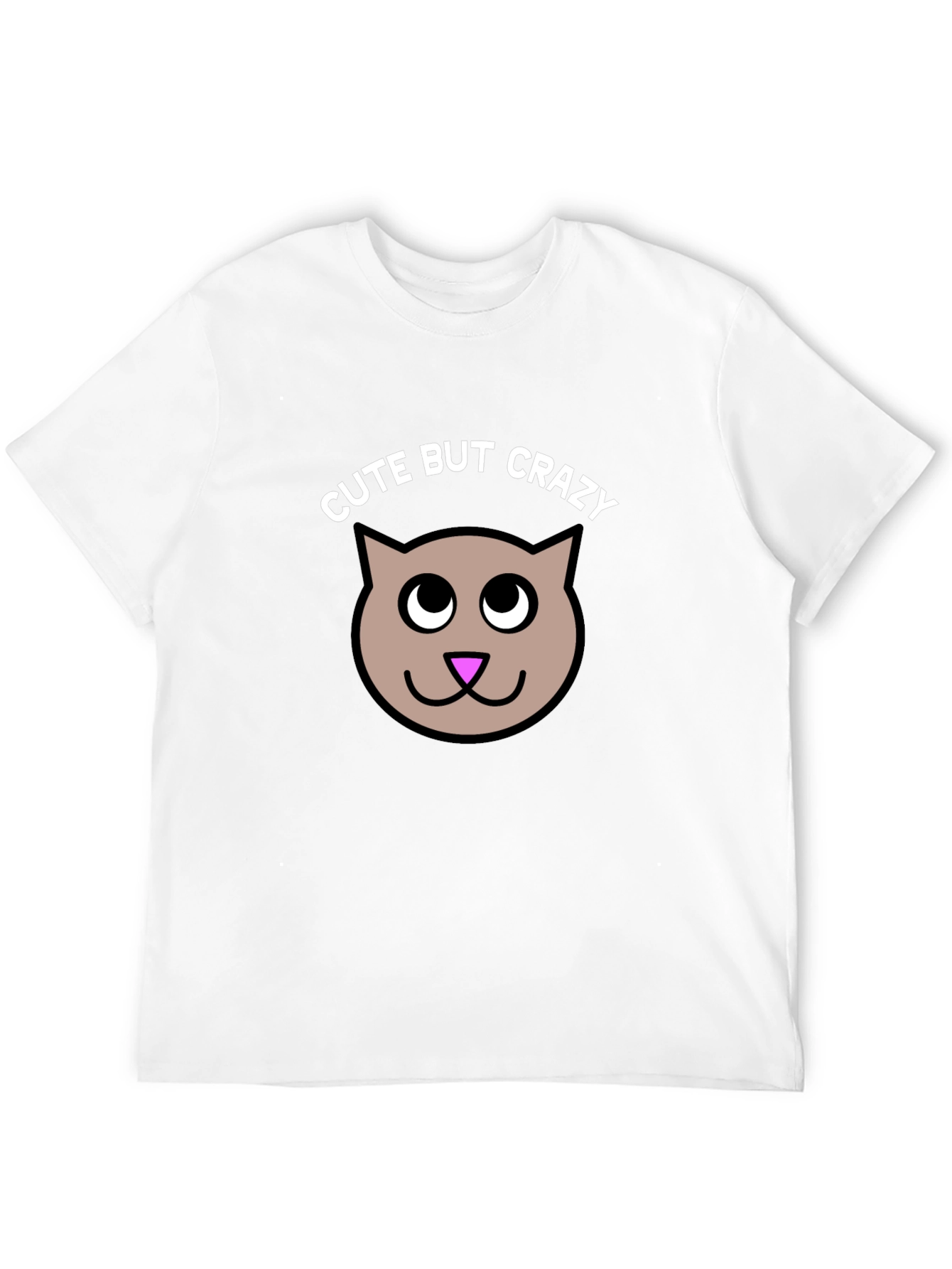 Black Cute But Crazy Kitty T-Shirt - Soft Cotton Tee view 12