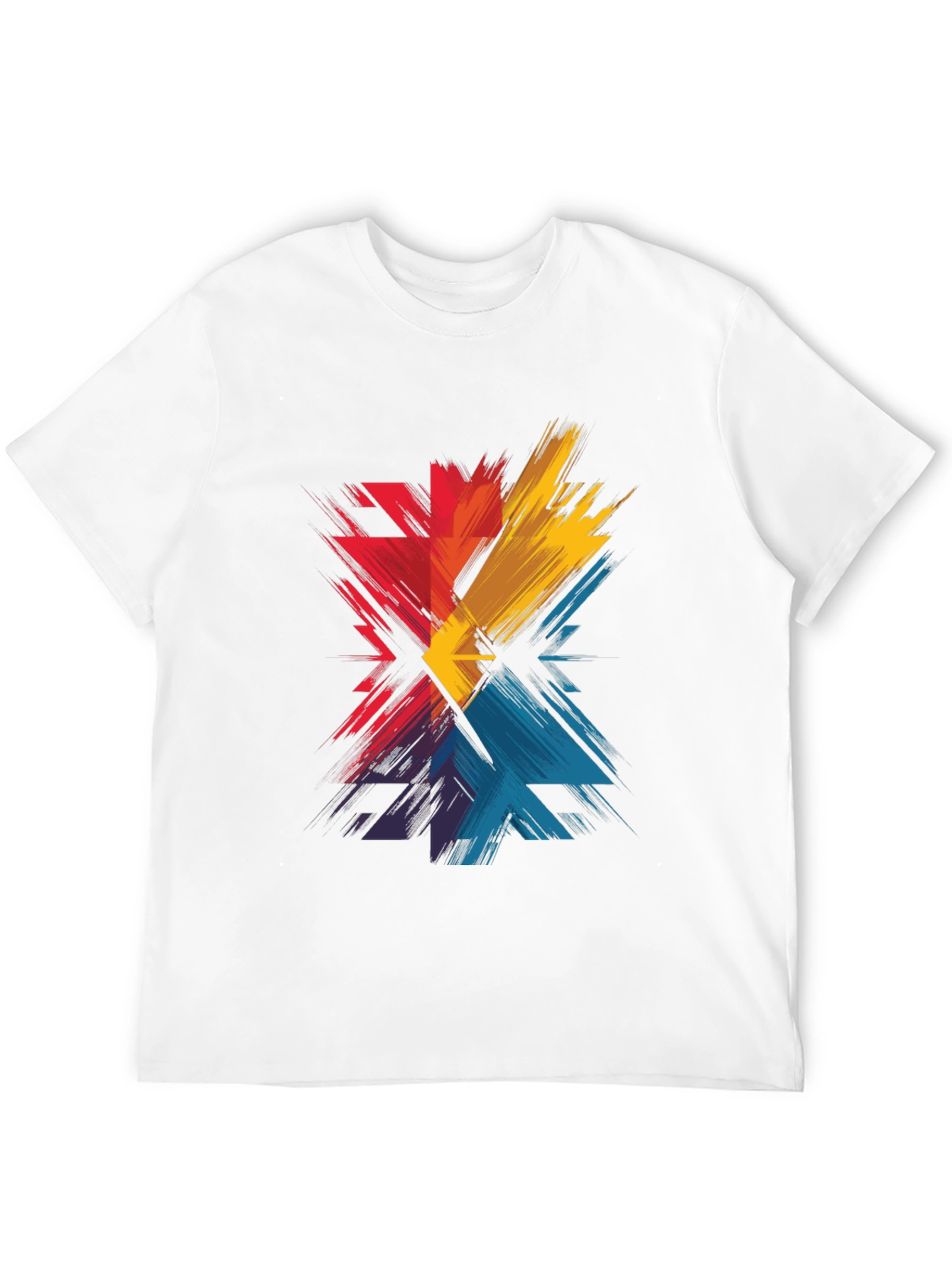 Black Abstract Color Burst Graphic Tee - Men's Black T-Shirt view 12