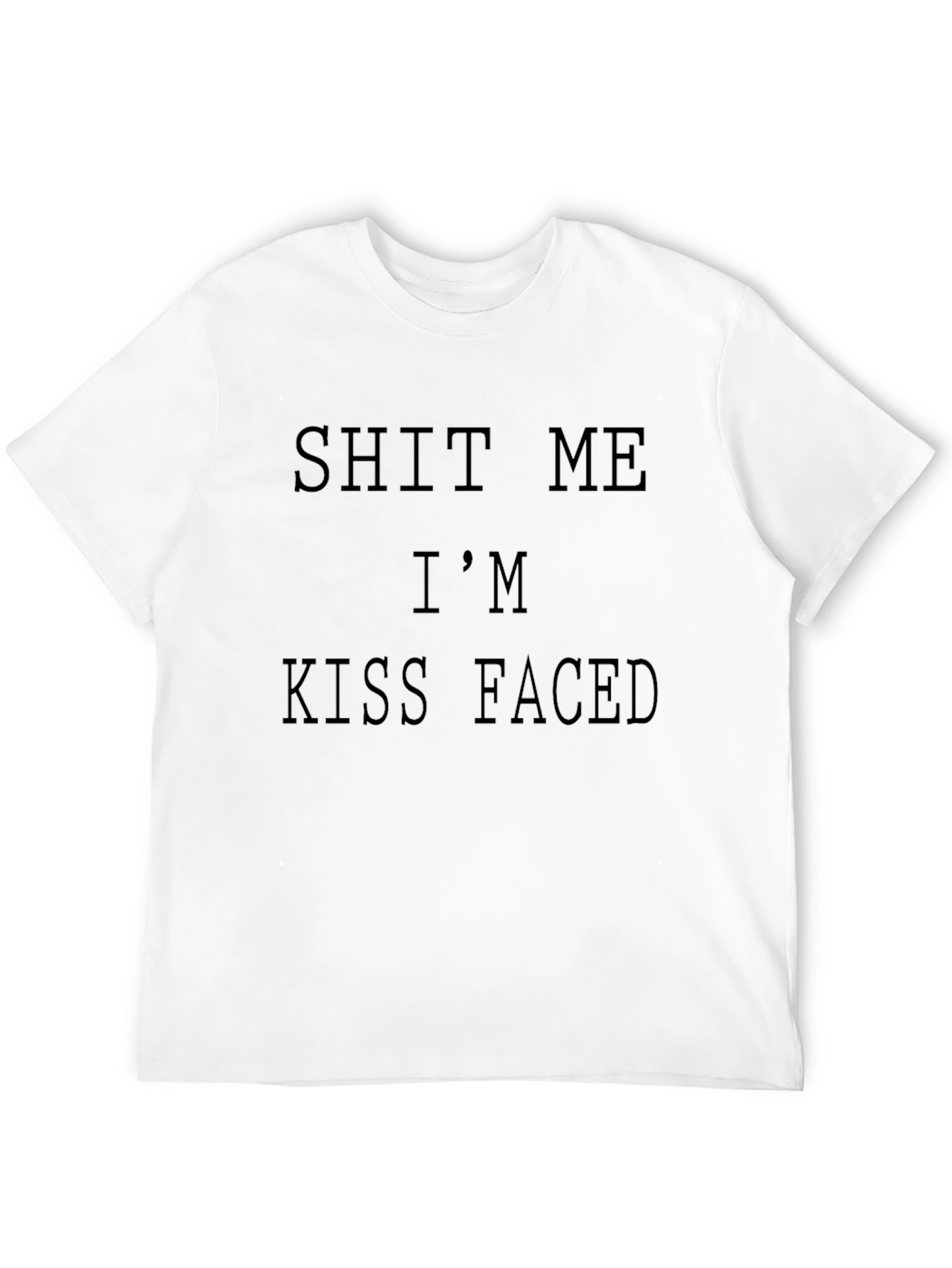 Black Funny Graphic Tee - "Hit Me I'm Kiss Faced" Black Cotton T-Shirt view 12