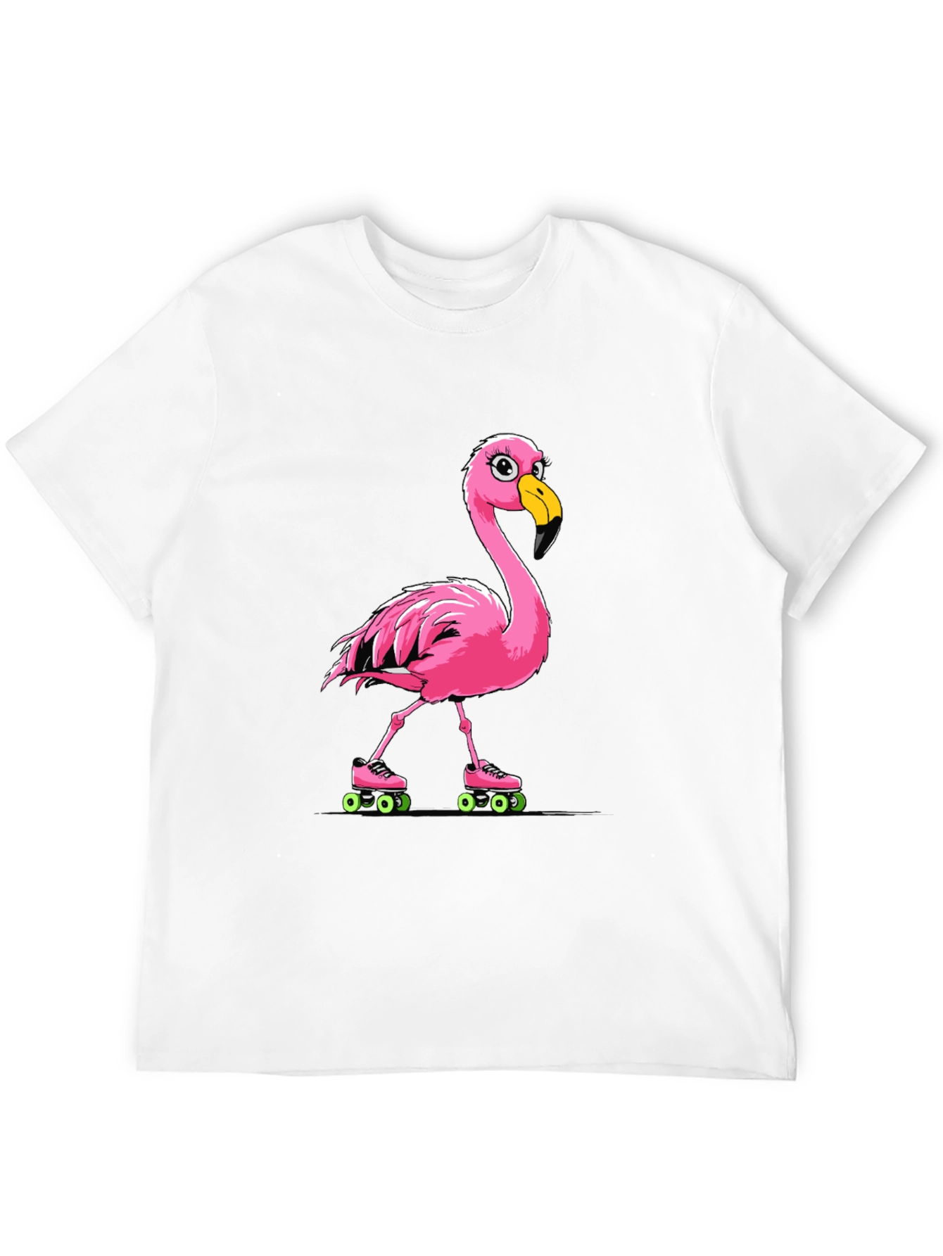 Black Flamingo Roller Skate T-Shirt view 12