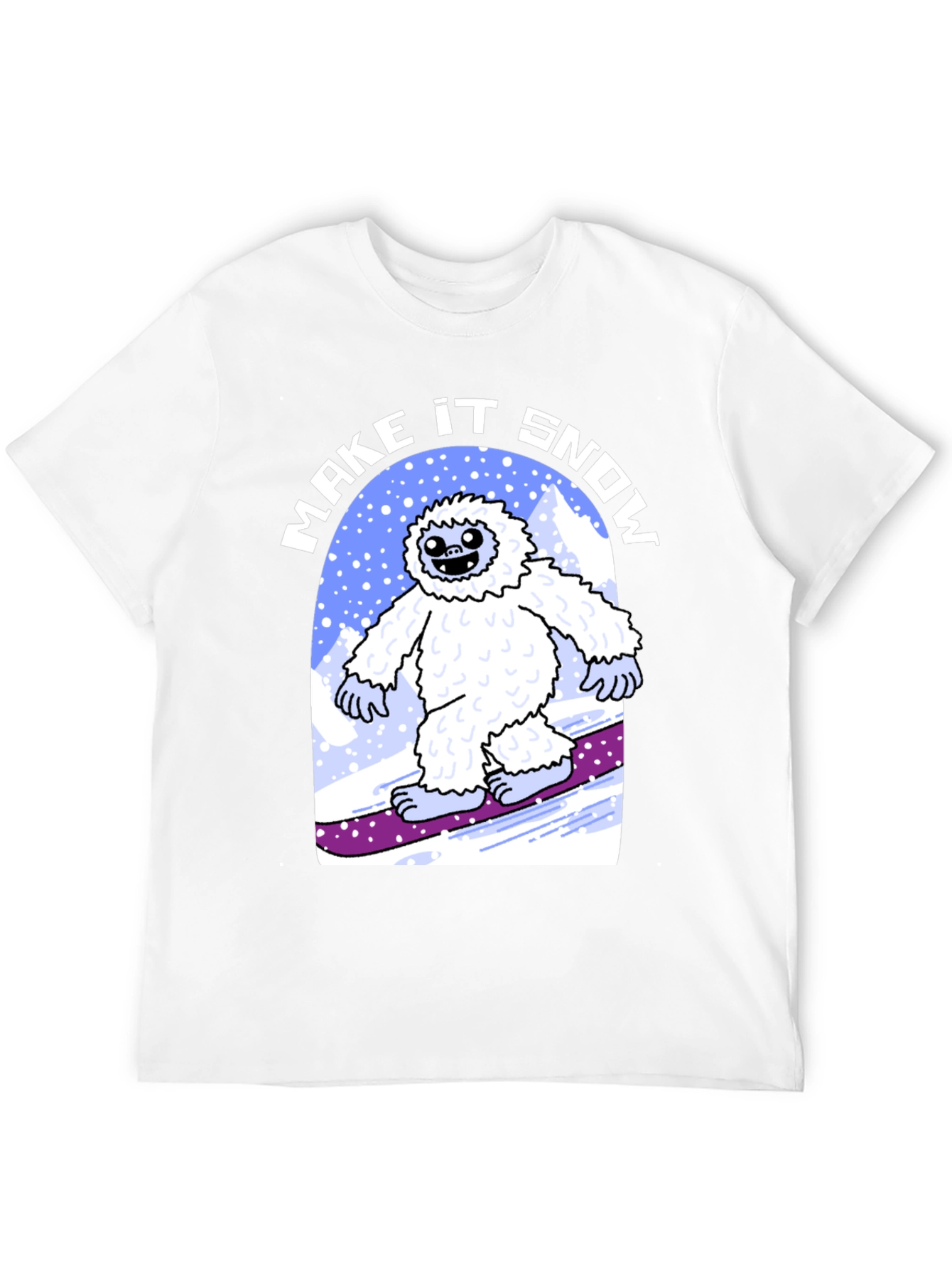 Black Make It Snow Yeti T-Shirt view 12