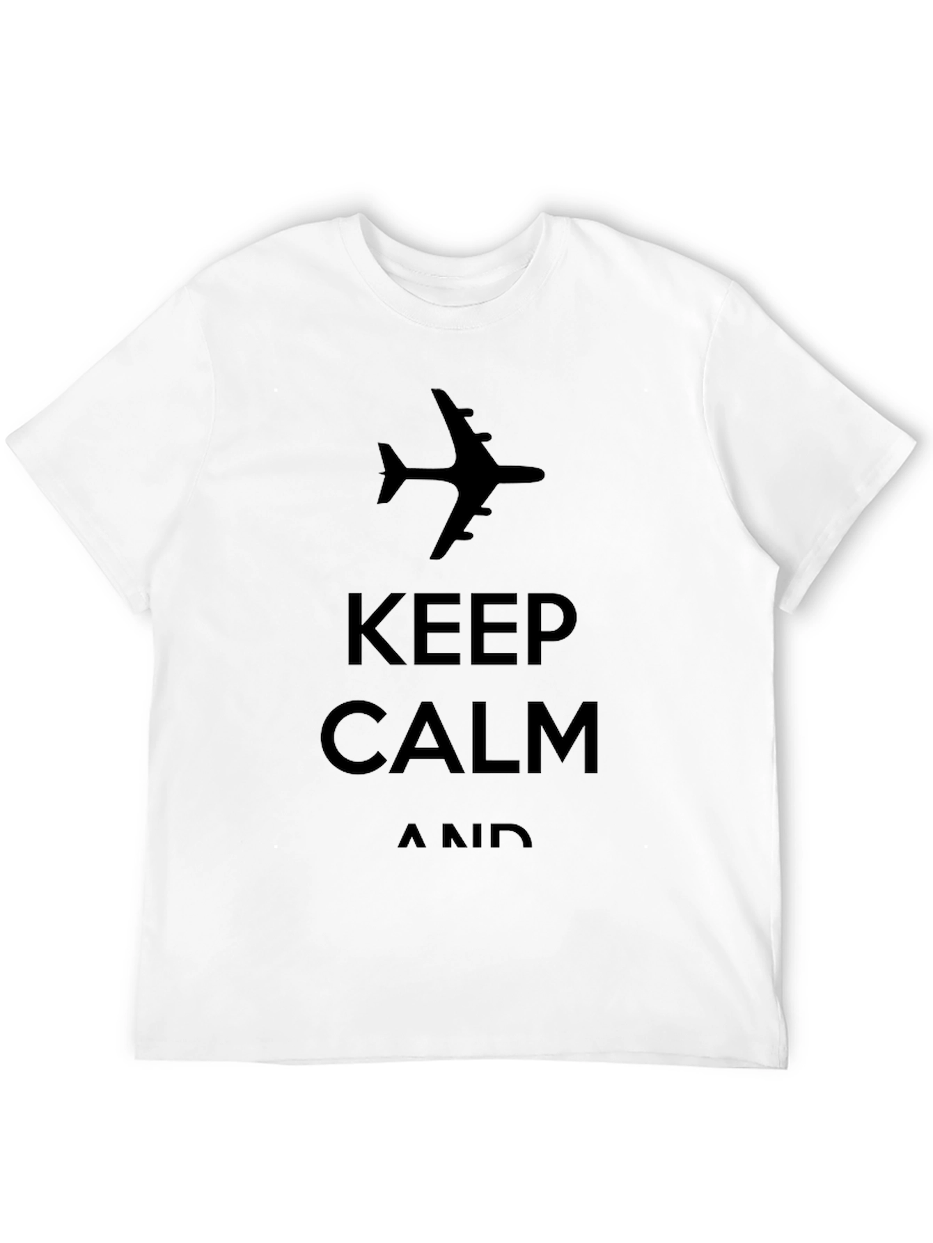 Black Keep Calm Airplane T-Shirt - Black Casual Tee view 12