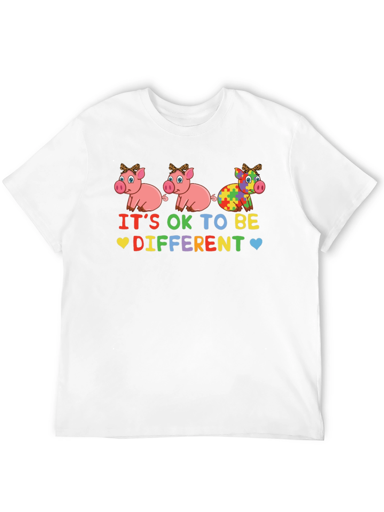 Black It's OK to Be Different Autism Awareness T-Shirt view 12