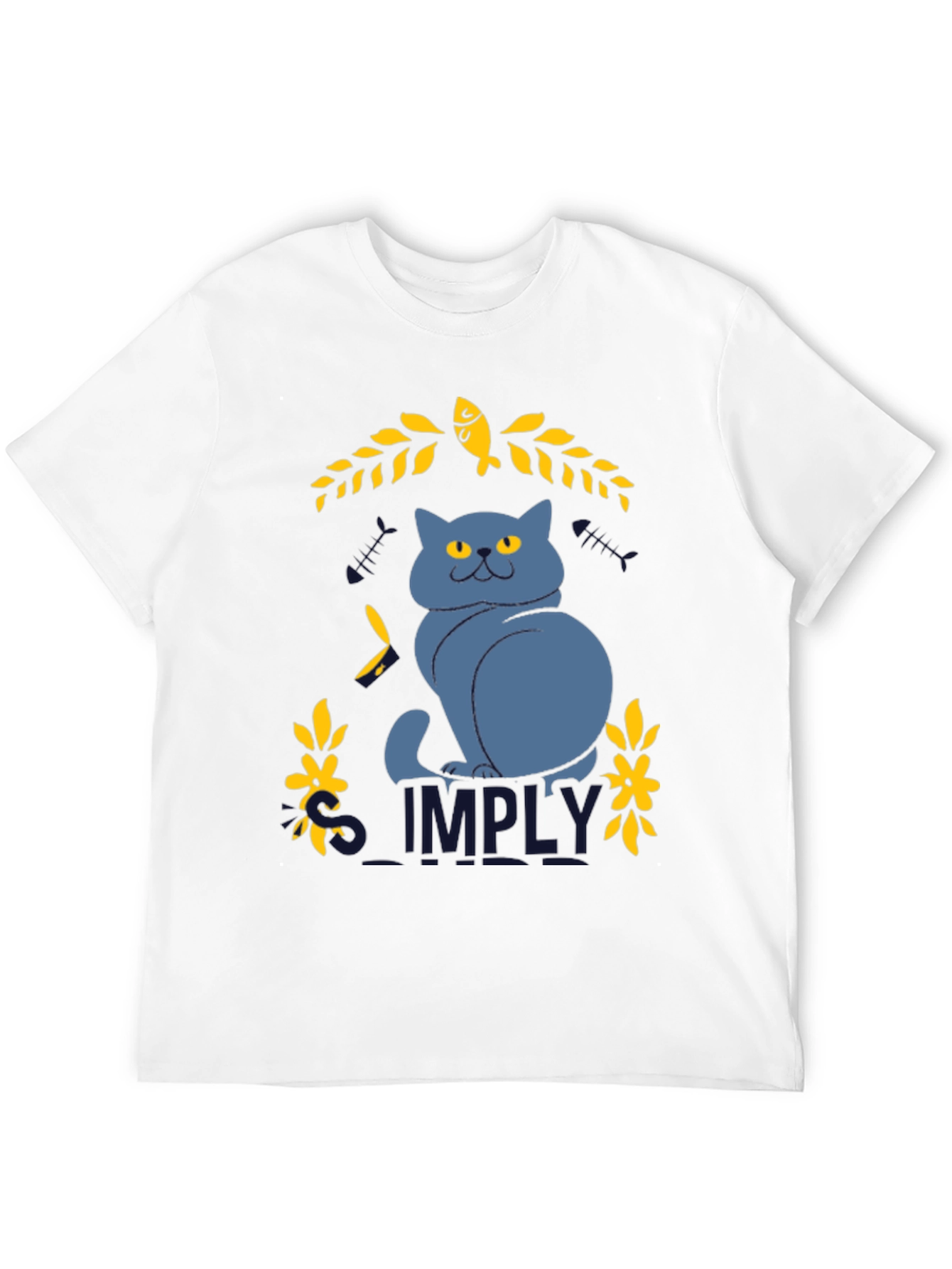 Black Simply Cat Graphic Tee - Black Cotton T-Shirt view 12
