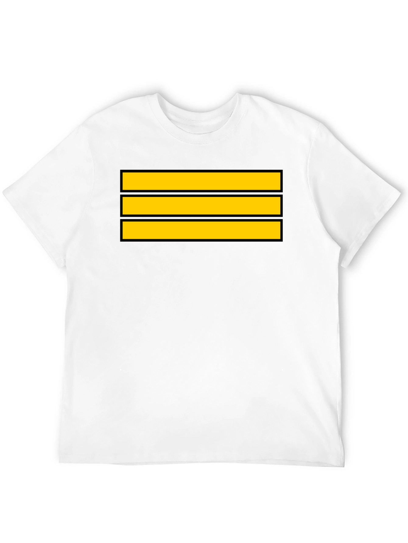 Black Captain Stripes Black Tee - Bold Yellow Lines view 12