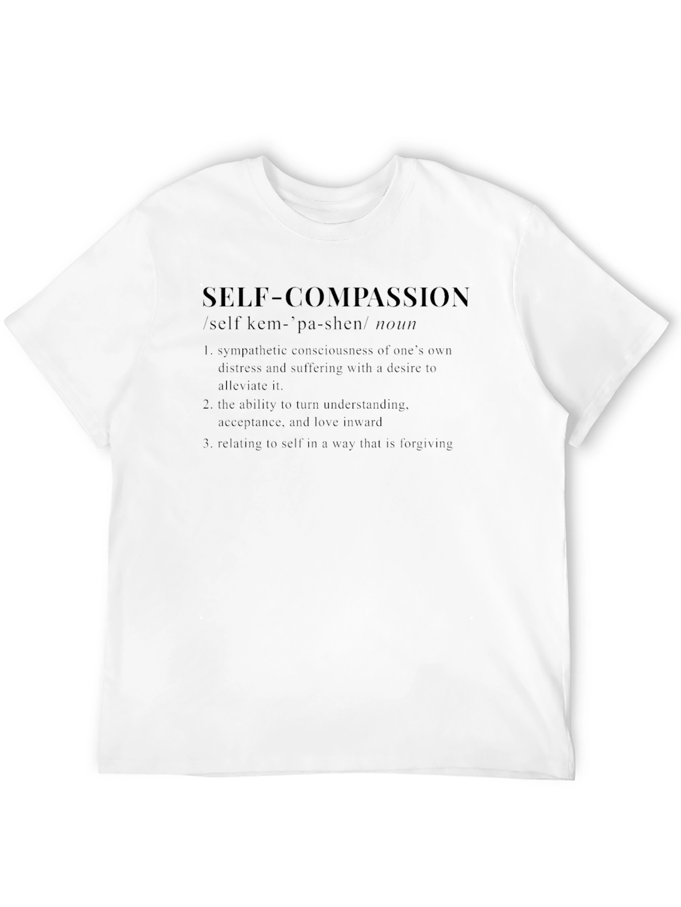 Black Self Compassion Definition Graphic T-Shirt view 12