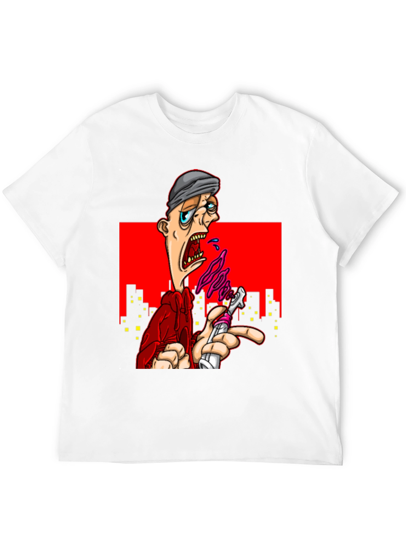 Black Edgy Cartoon Graphic T-Shirt - Urban Style view 12