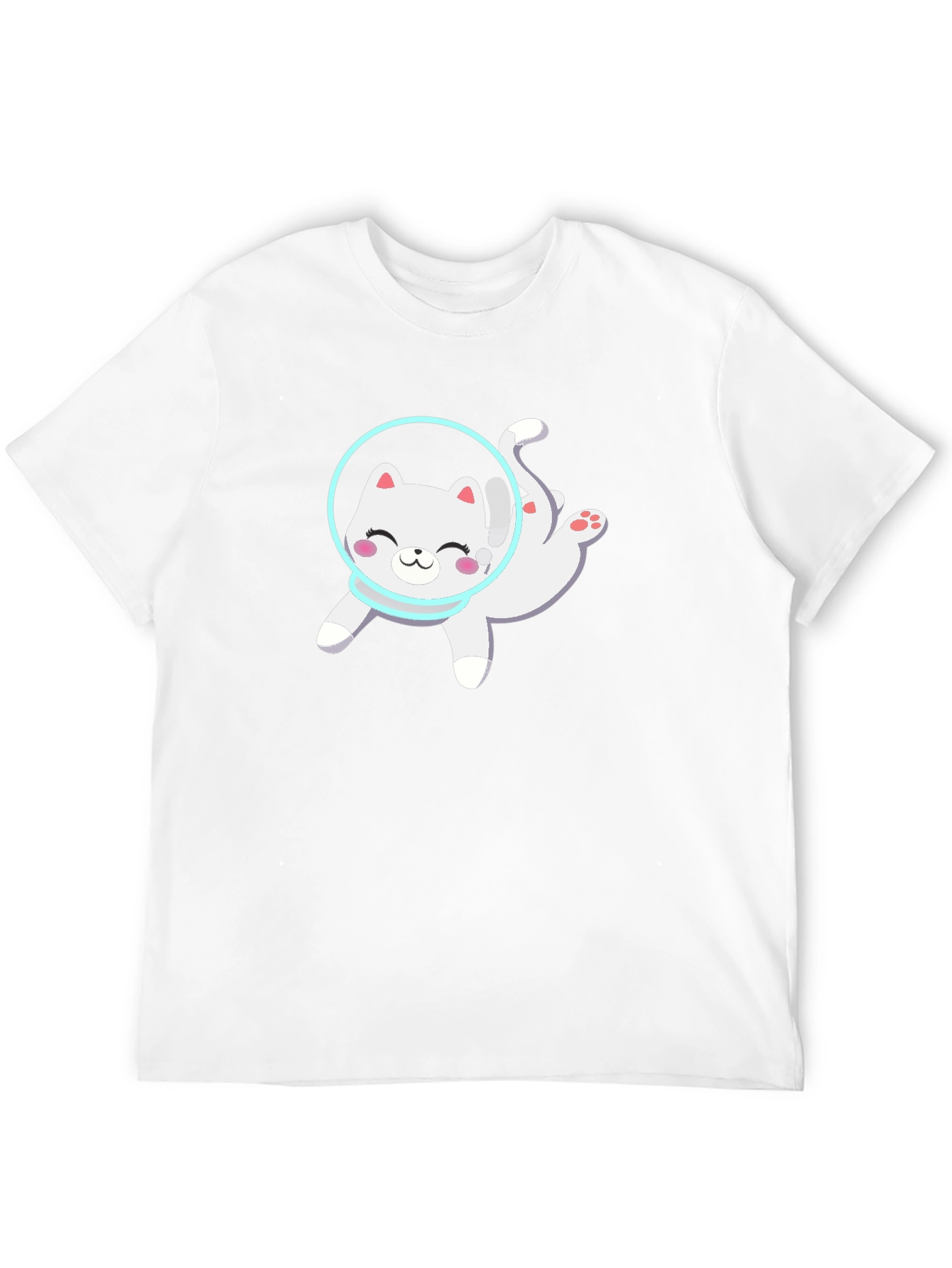 Black Astronaut Cat Black T-Shirt - Cute Space Kitty Design view 12