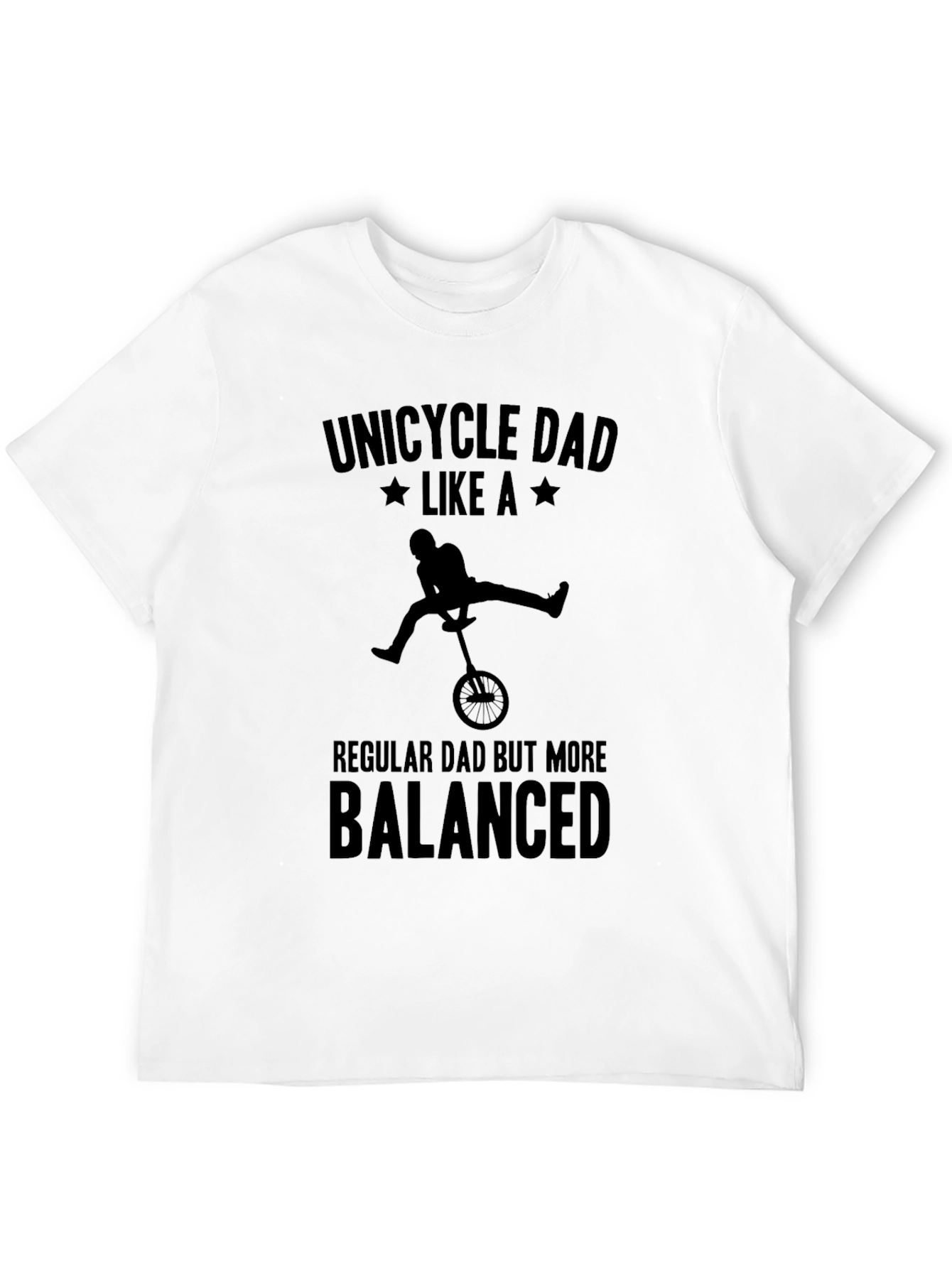 Black Unicycle Dad T-Shirt - Balanced Dad Tee view 12