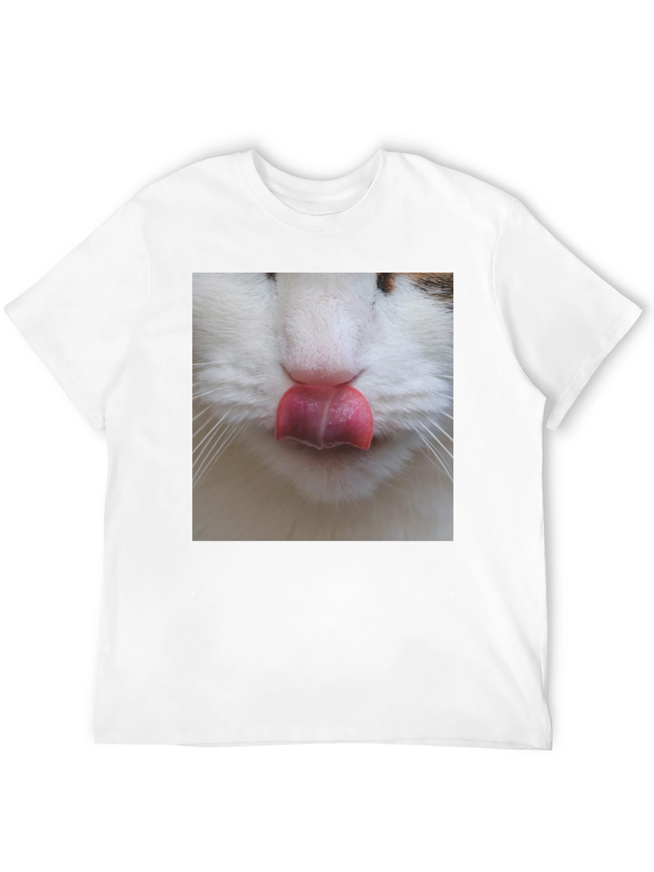 Black Funny Cat Tongue T-Shirt - Black Graphic Tee view 12